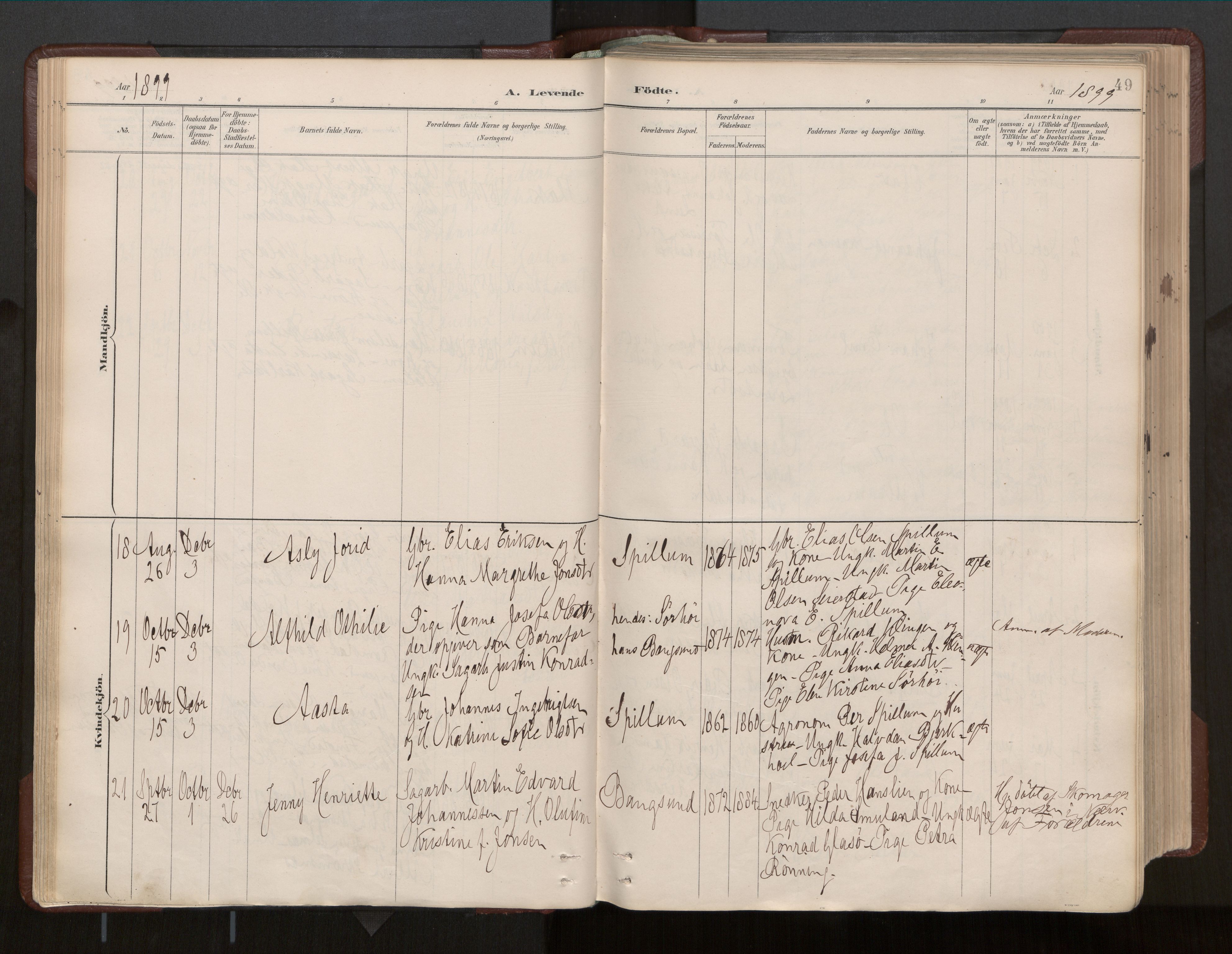 Ministerialprotokoller, klokkerbøker og fødselsregistre - Nord-Trøndelag, SAT/A-1458/770/L0589: Parish register (official) no. 770A03, 1887-1929, p. 49