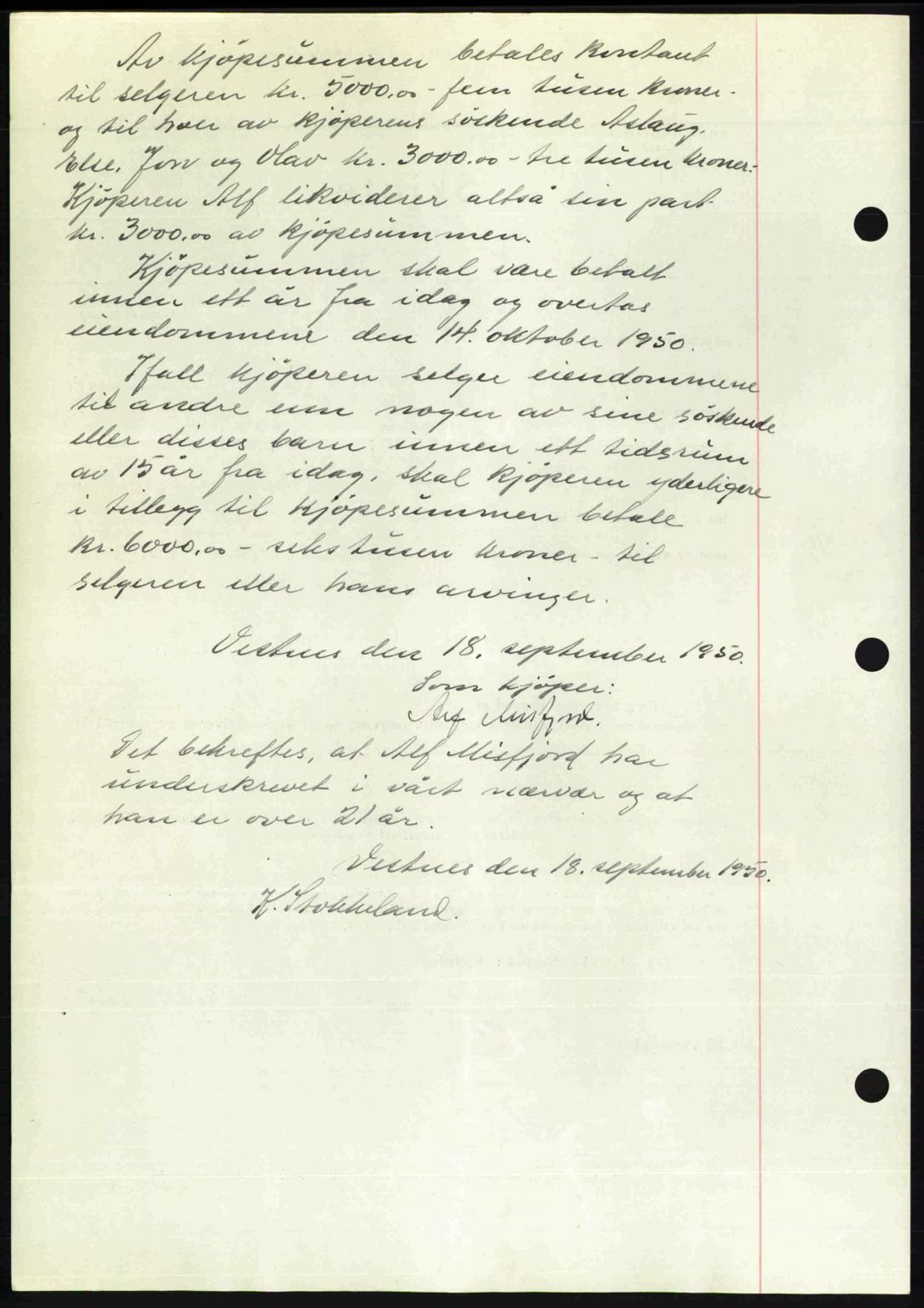 Romsdal sorenskriveri, AV/SAT-A-4149/1/2/2C: Mortgage book no. A34, 1950-1950, Diary no: : 2919/1950