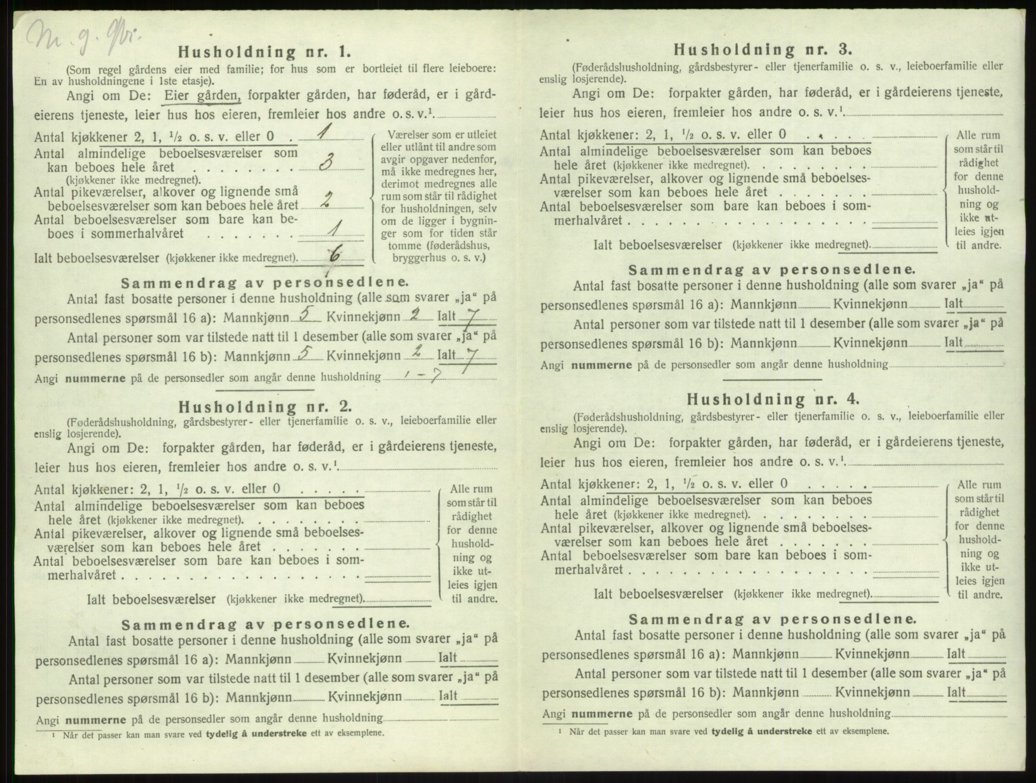 SAB, 1920 census for Vik, 1920, p. 760