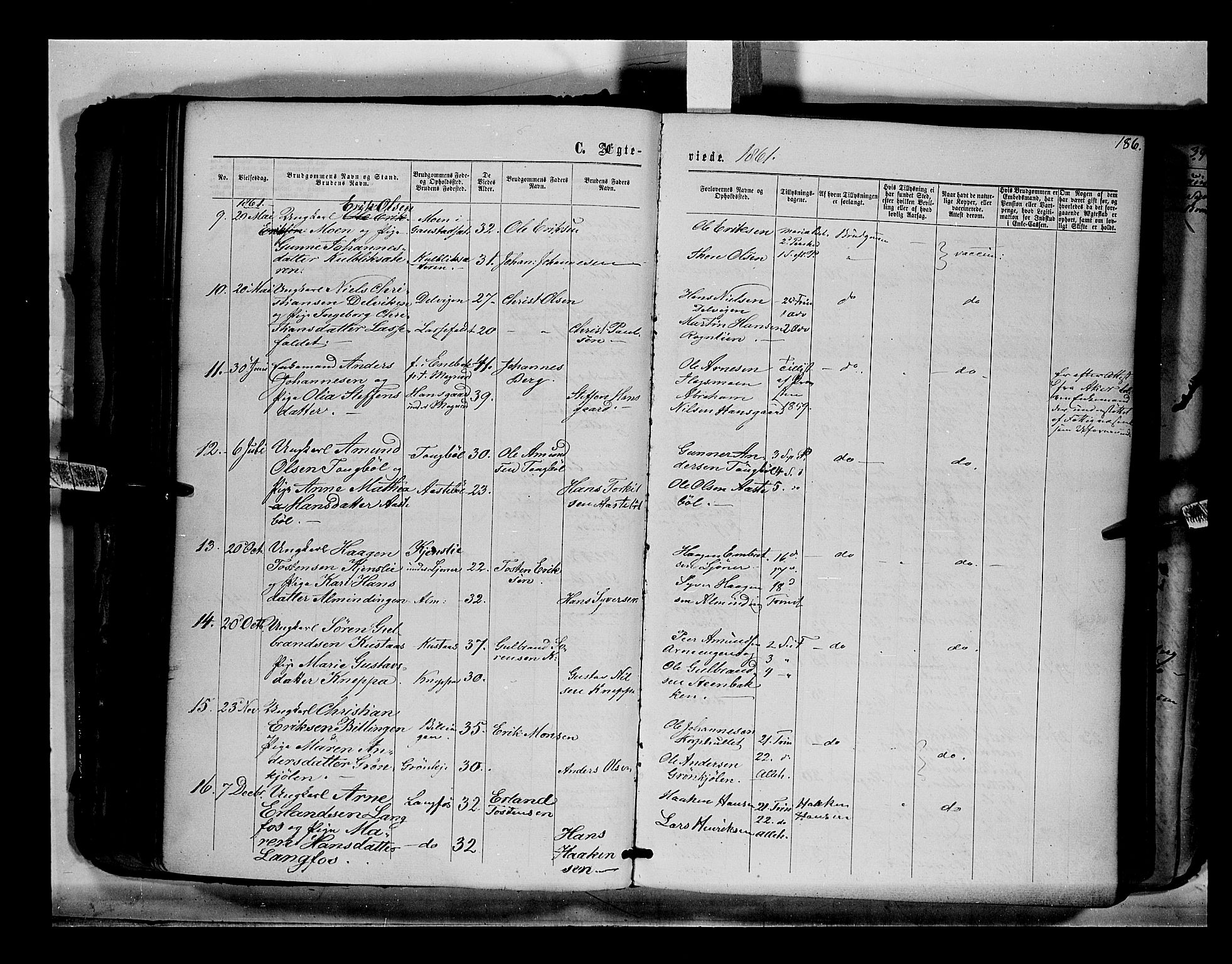 Eidskog prestekontor, AV/SAH-PREST-026/H/Ha/Haa/L0001: Parish register (official) no. 1, 1860-1867, p. 186