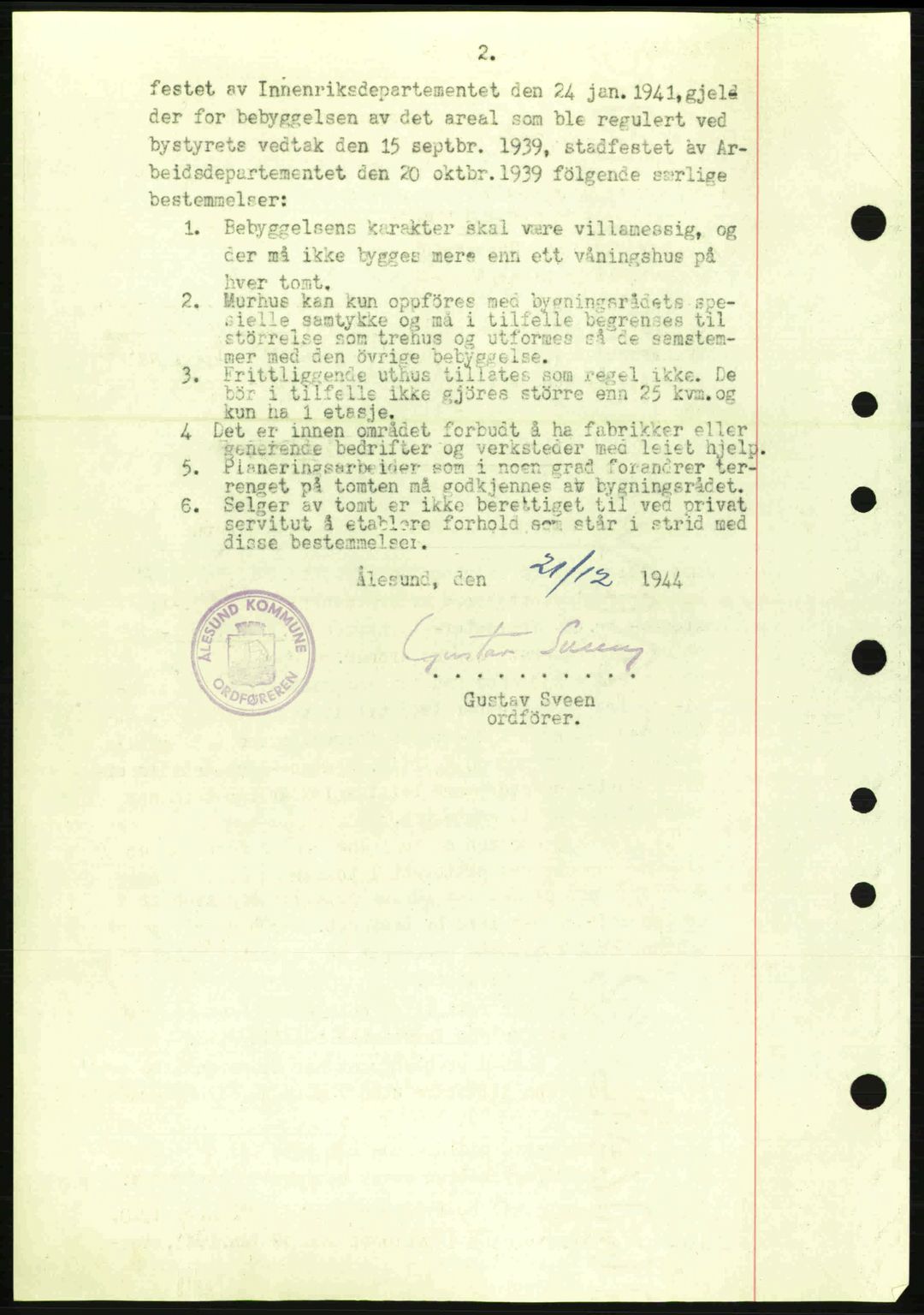 Ålesund byfogd, AV/SAT-A-4384: Mortgage book no. 36a, 1944-1945, Diary no: : 13/1945