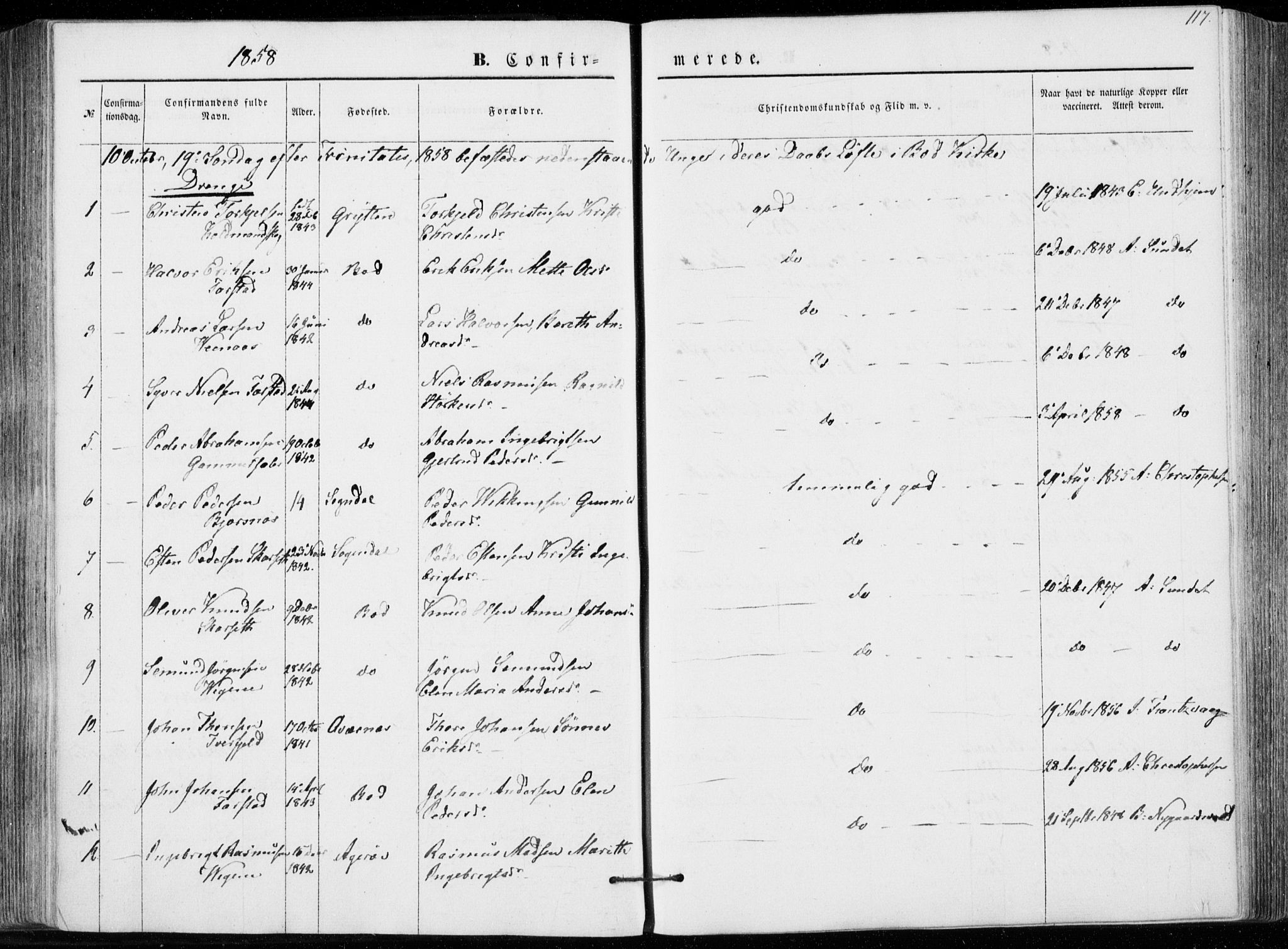 Ministerialprotokoller, klokkerbøker og fødselsregistre - Møre og Romsdal, AV/SAT-A-1454/566/L0767: Parish register (official) no. 566A06, 1852-1868, p. 117