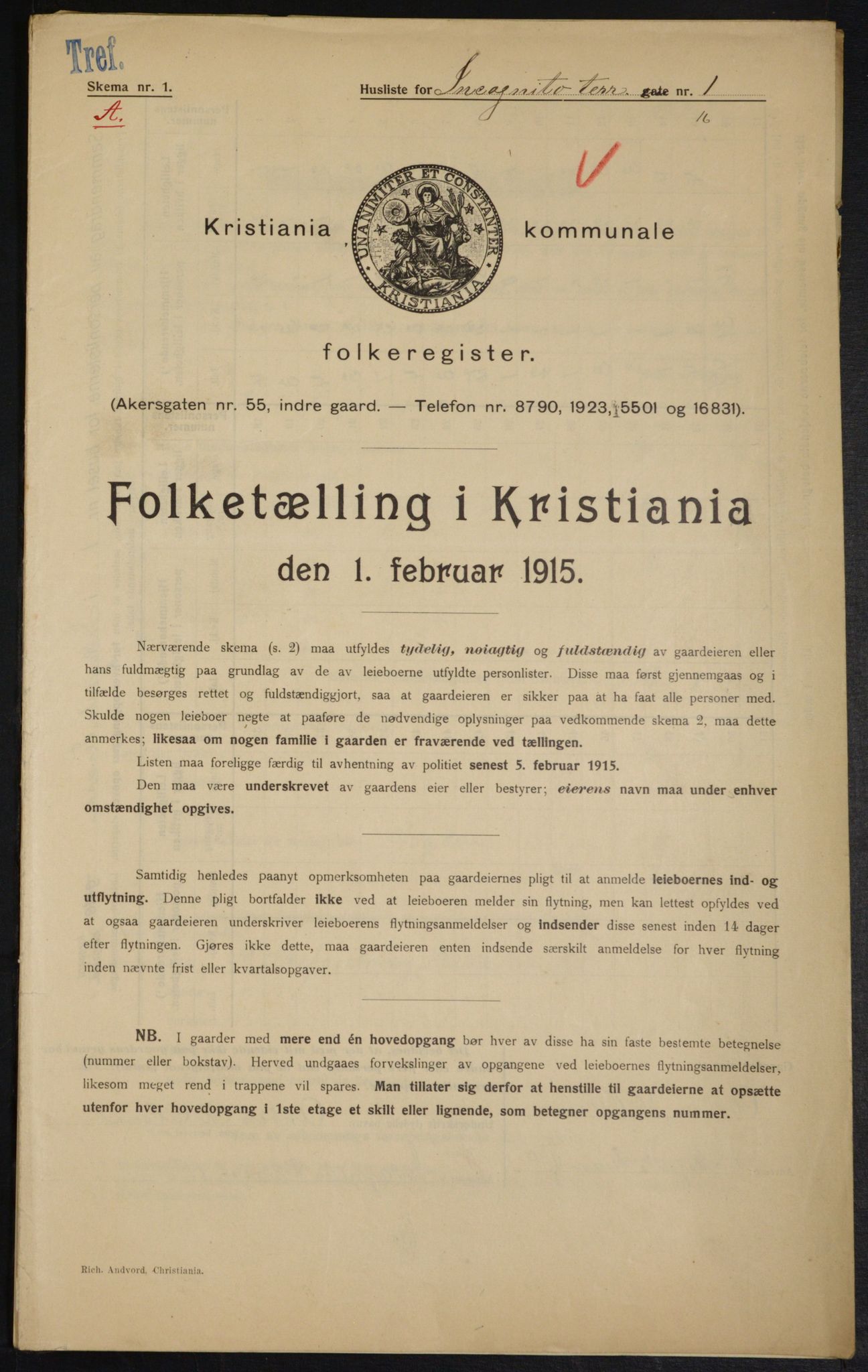 OBA, Municipal Census 1915 for Kristiania, 1915, p. 43804