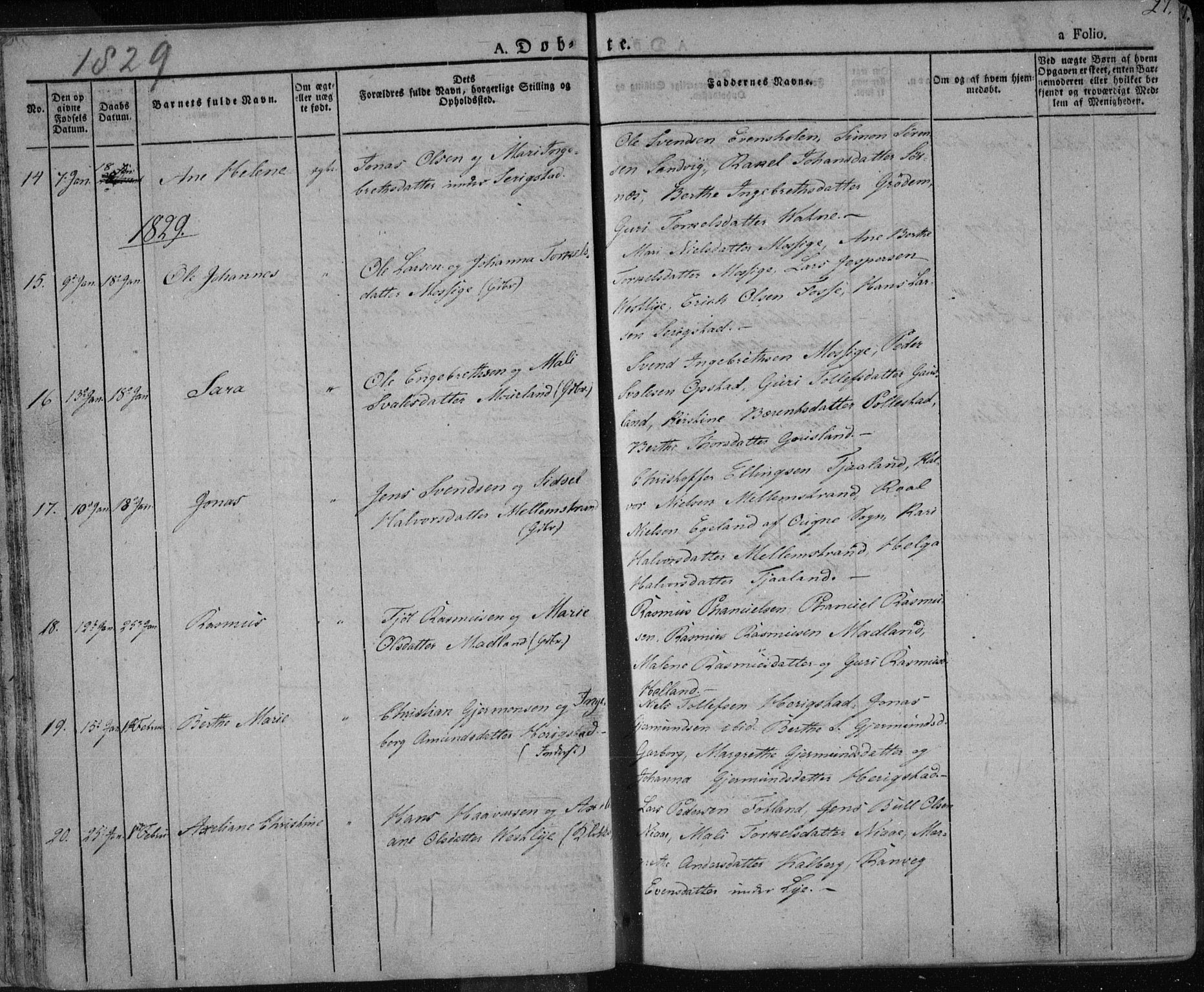 Lye sokneprestkontor, AV/SAST-A-101794/001/30BA/L0004: Parish register (official) no. A 4, 1826-1841, p. 27