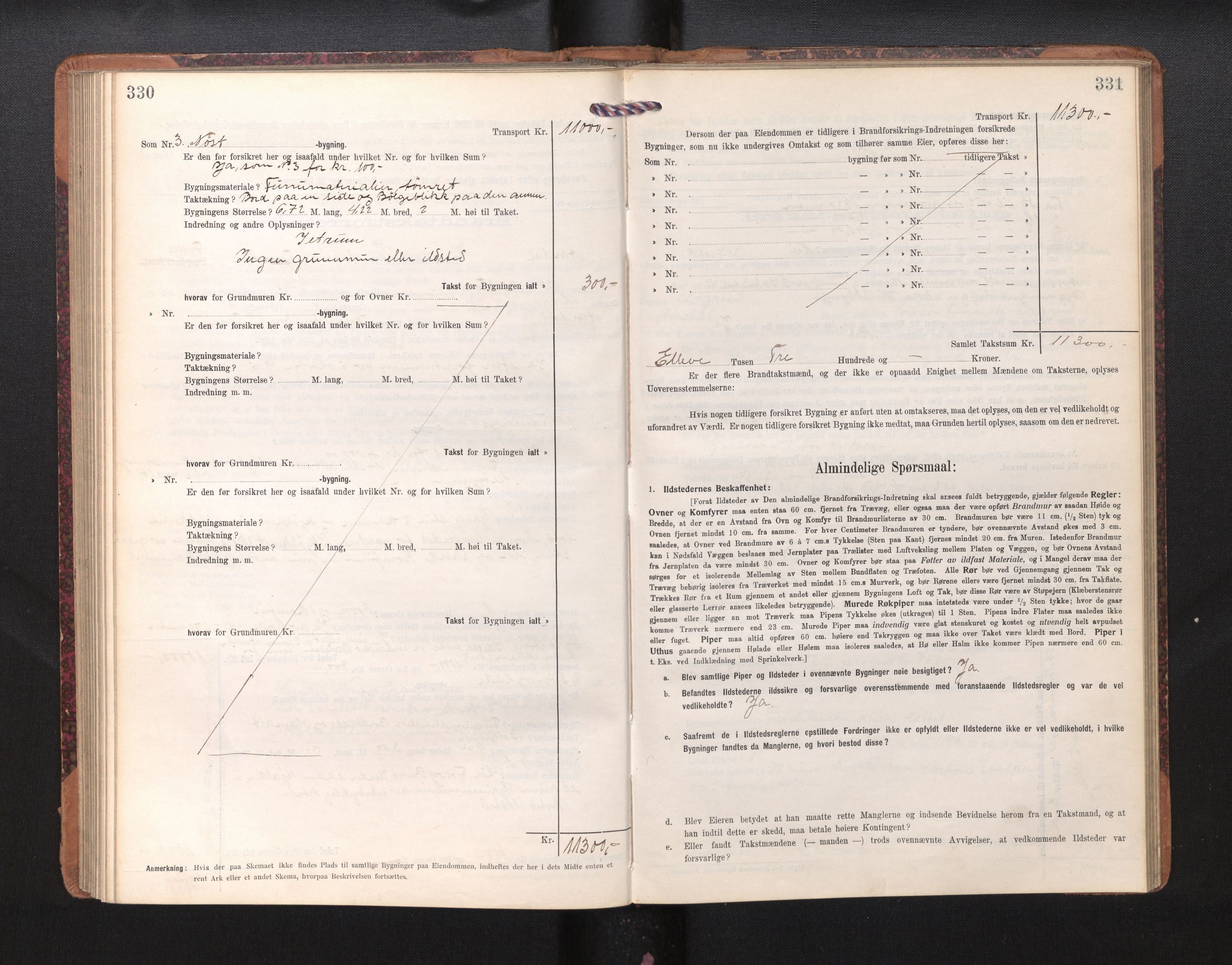 Lensmannen i Årdal, AV/SAB-A-30501/0012/L0009: Branntakstprotokoll, skjematakst, 1914-1926, p. 330-331