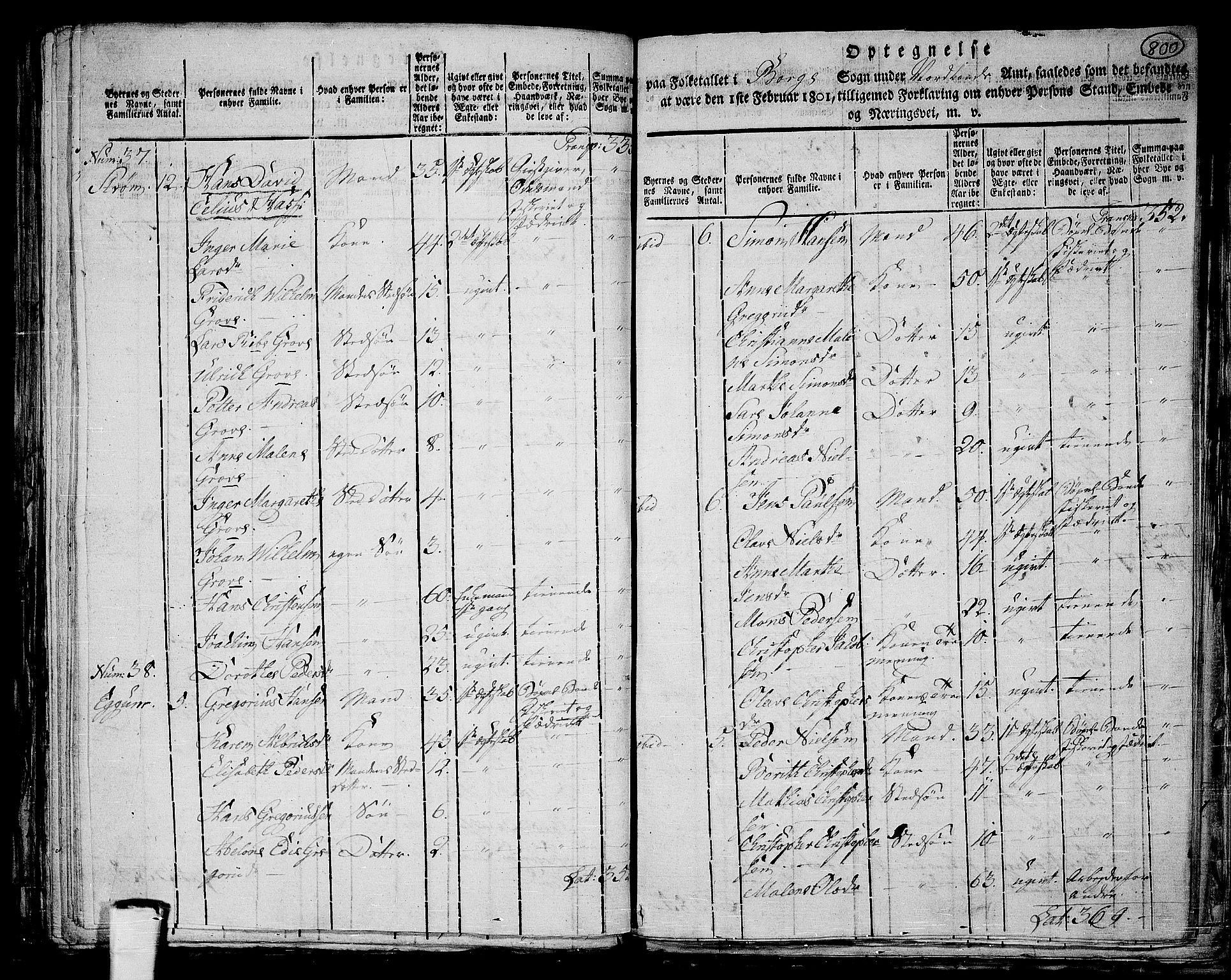 RA, 1801 census for 1862P Borge, 1801, p. 799b-800a