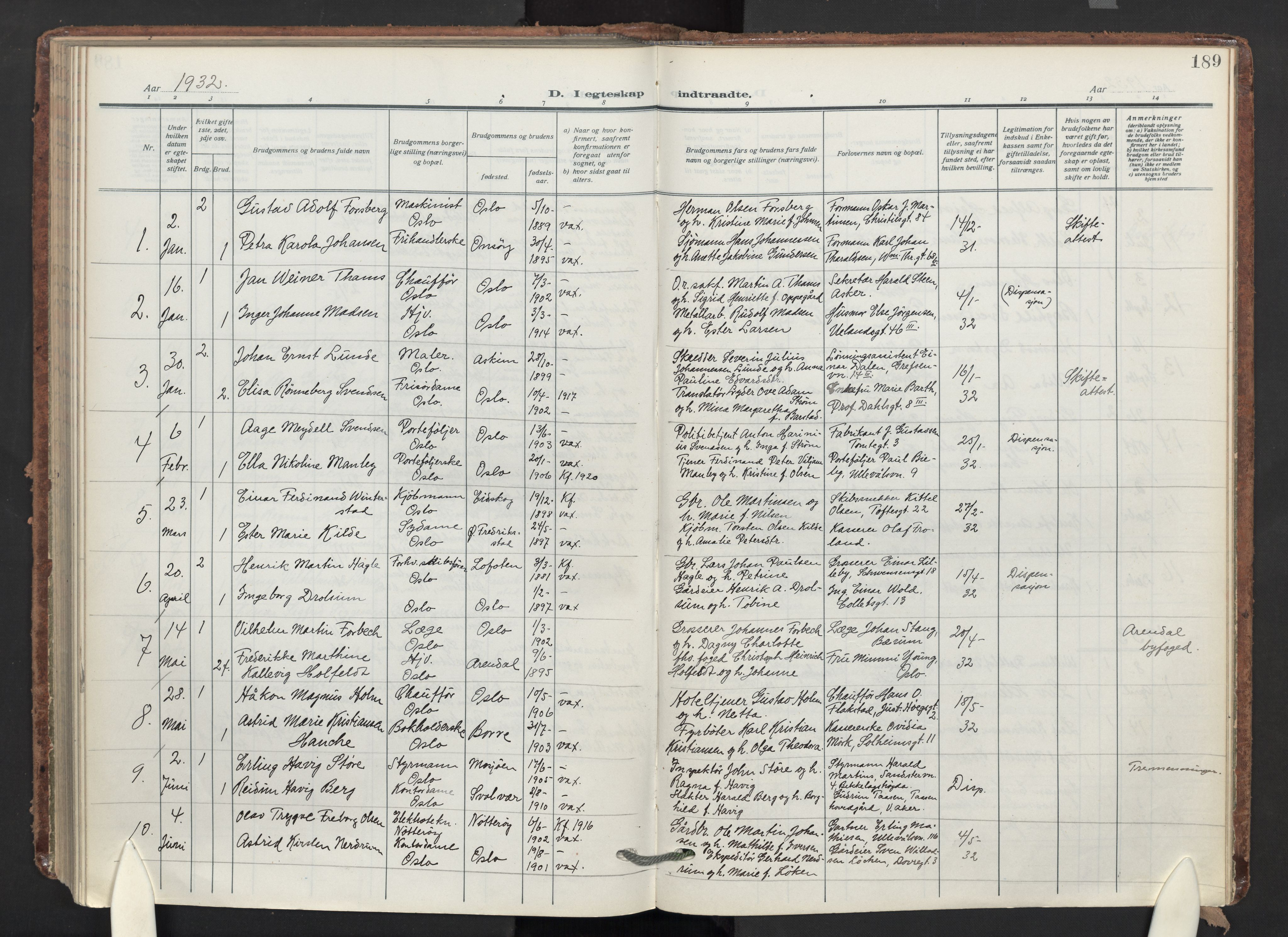 Markus prestekontor Kirkebøker, AV/SAO-A-10830/F/L0003: Parish register (official) no. 3, 1917-1942, p. 189