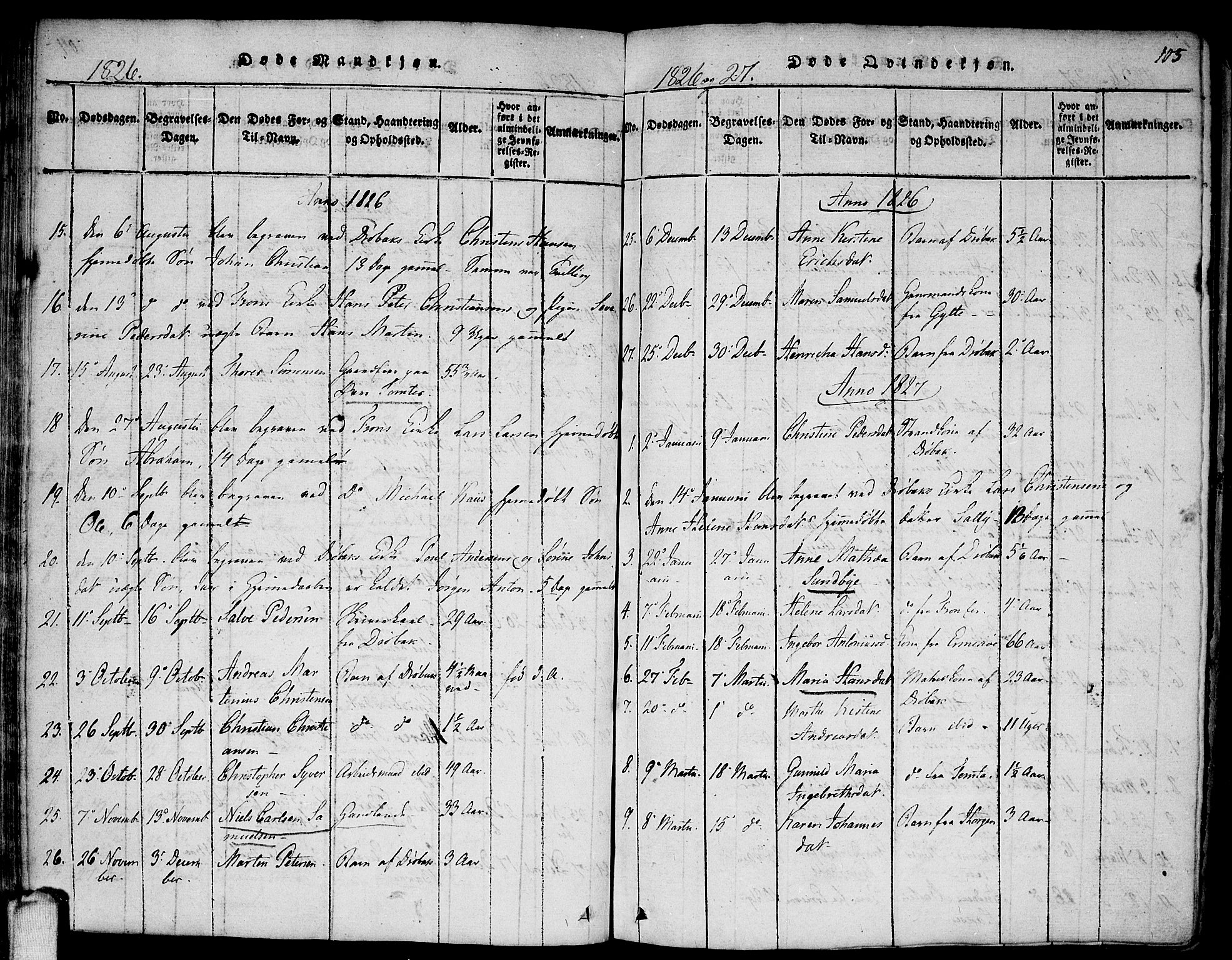 Drøbak prestekontor Kirkebøker, SAO/A-10142a/F/Fa/L0001: Parish register (official) no. I 1, 1816-1842, p. 105