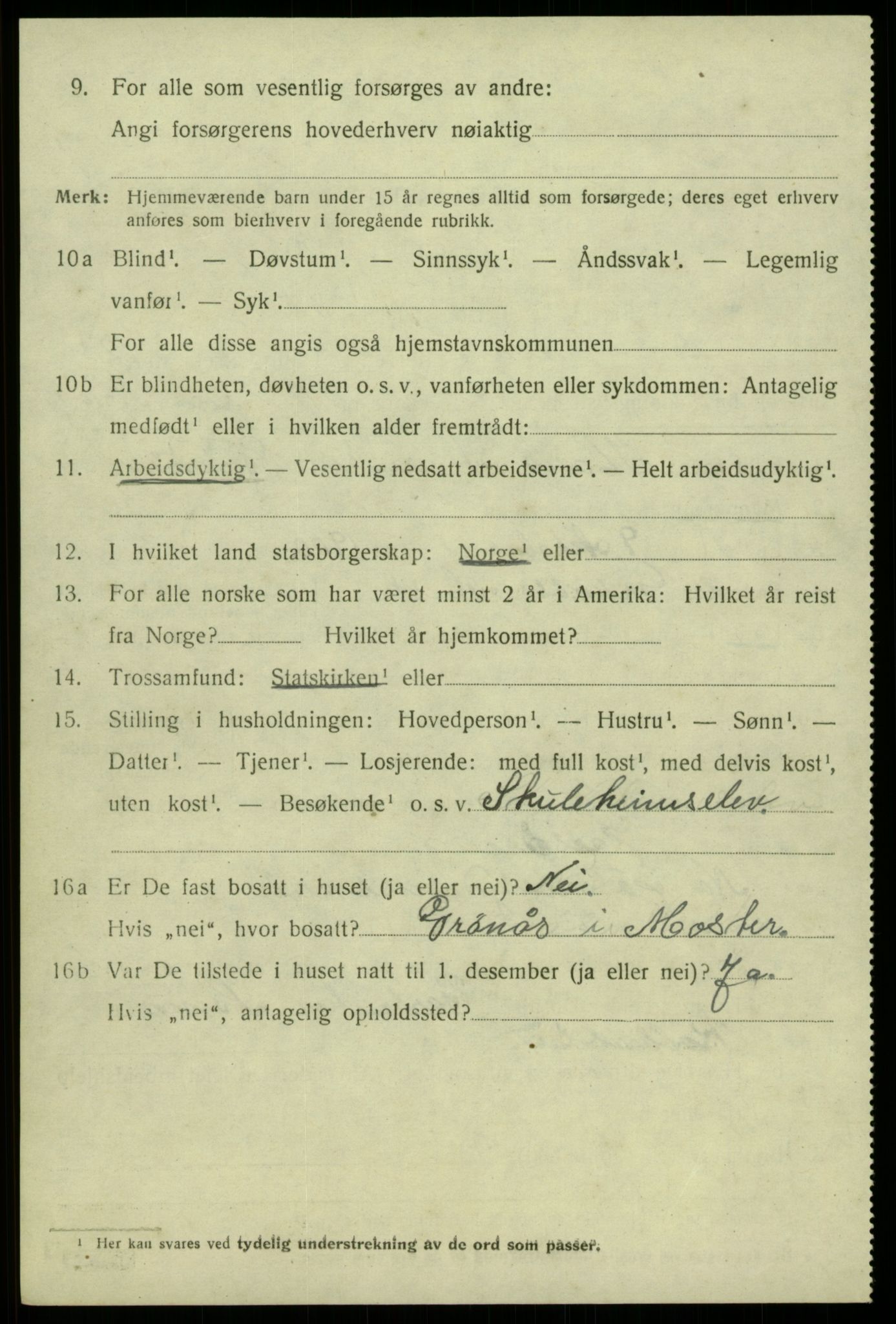 SAB, 1920 census for Kvam, 1920, p. 2040