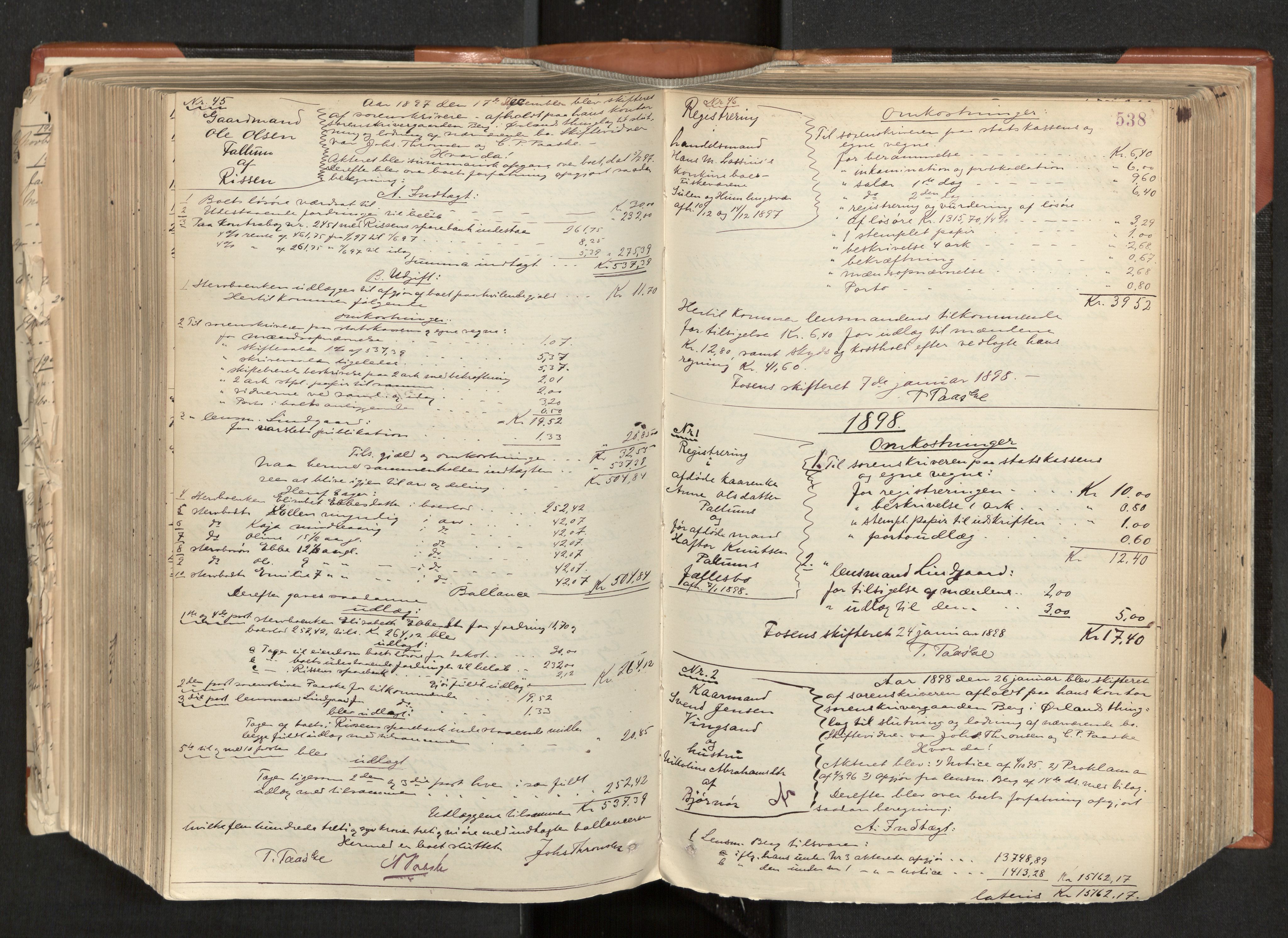 Fosen sorenskriveri, AV/SAT-A-1107/1/3/3A/L0028: Skifteutlodningsprotokoll nr. 7, 1887-1904, p. 538