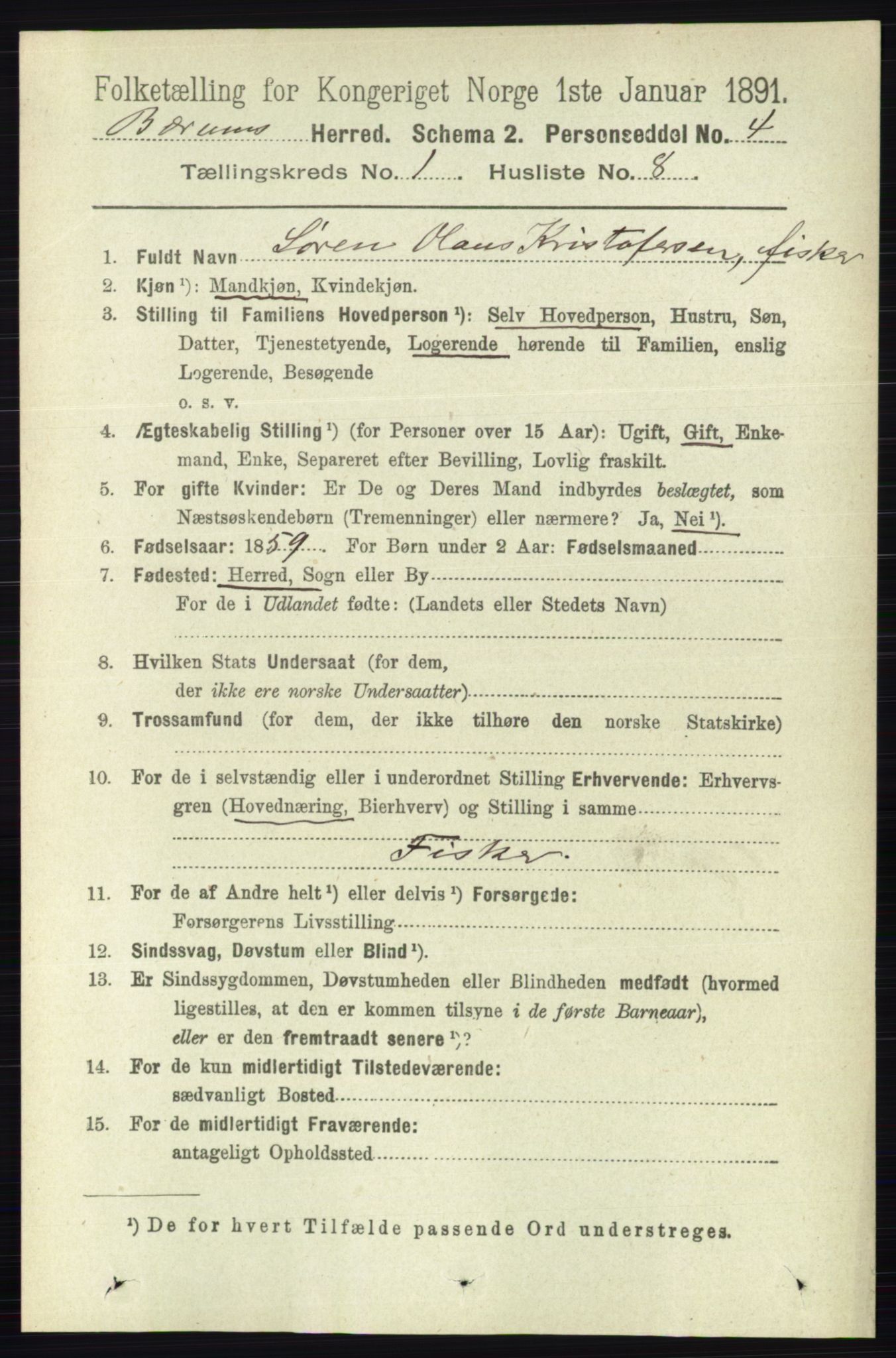 RA, 1891 census for 0219 Bærum, 1891, p. 244