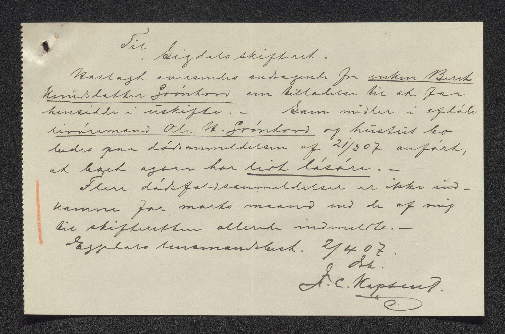 Eiker, Modum og Sigdal sorenskriveri, AV/SAKO-A-123/H/Ha/Hab/L0032: Dødsfallsmeldinger, 1907-1908, p. 360