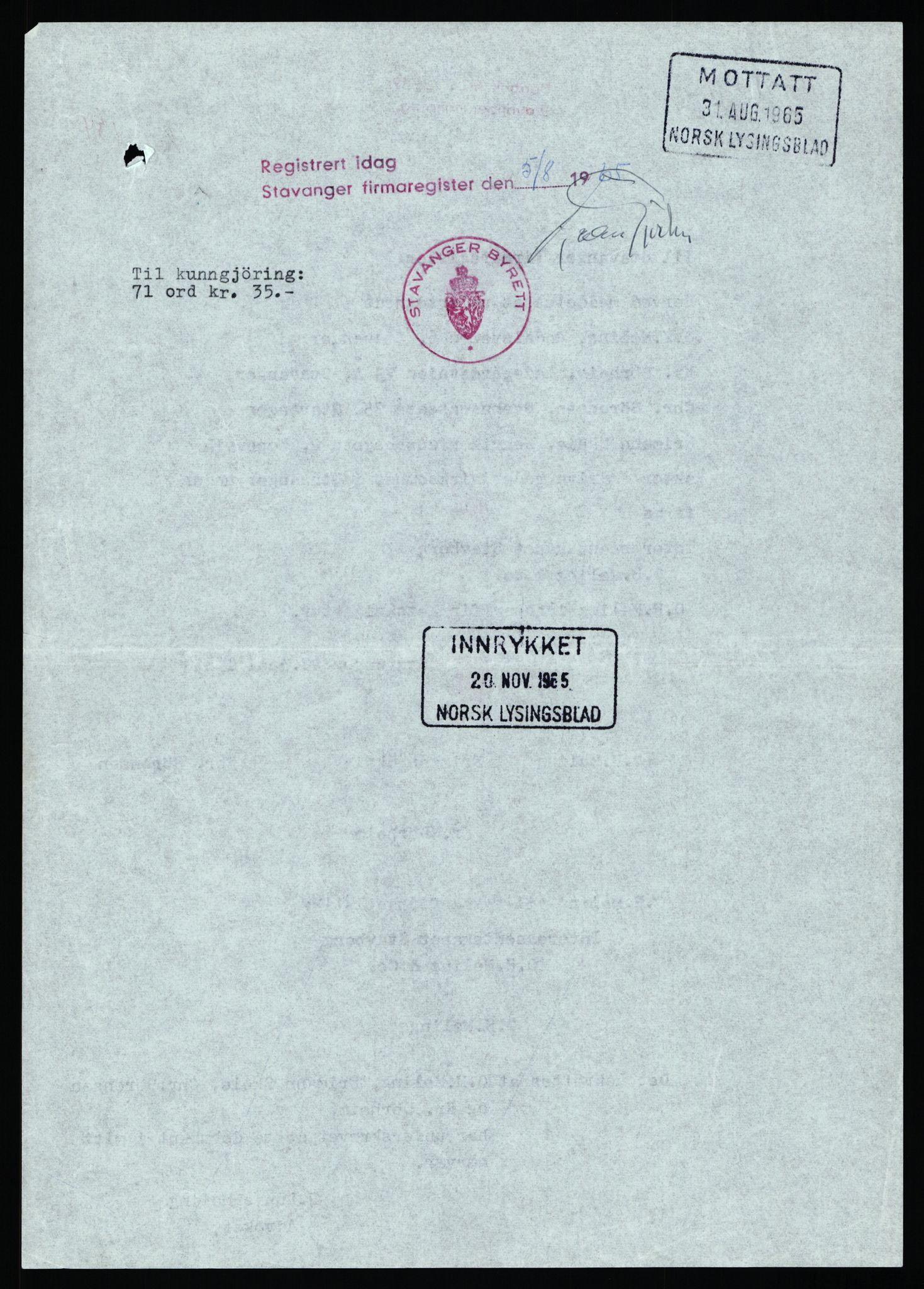 Stavanger byfogd, AV/SAST-A-101408/002/J/Jd/Jde/L0004: Registreringsmeldinger og bilag. Enkeltmannsforetak, 1001-1350, 1891-1990, p. 491