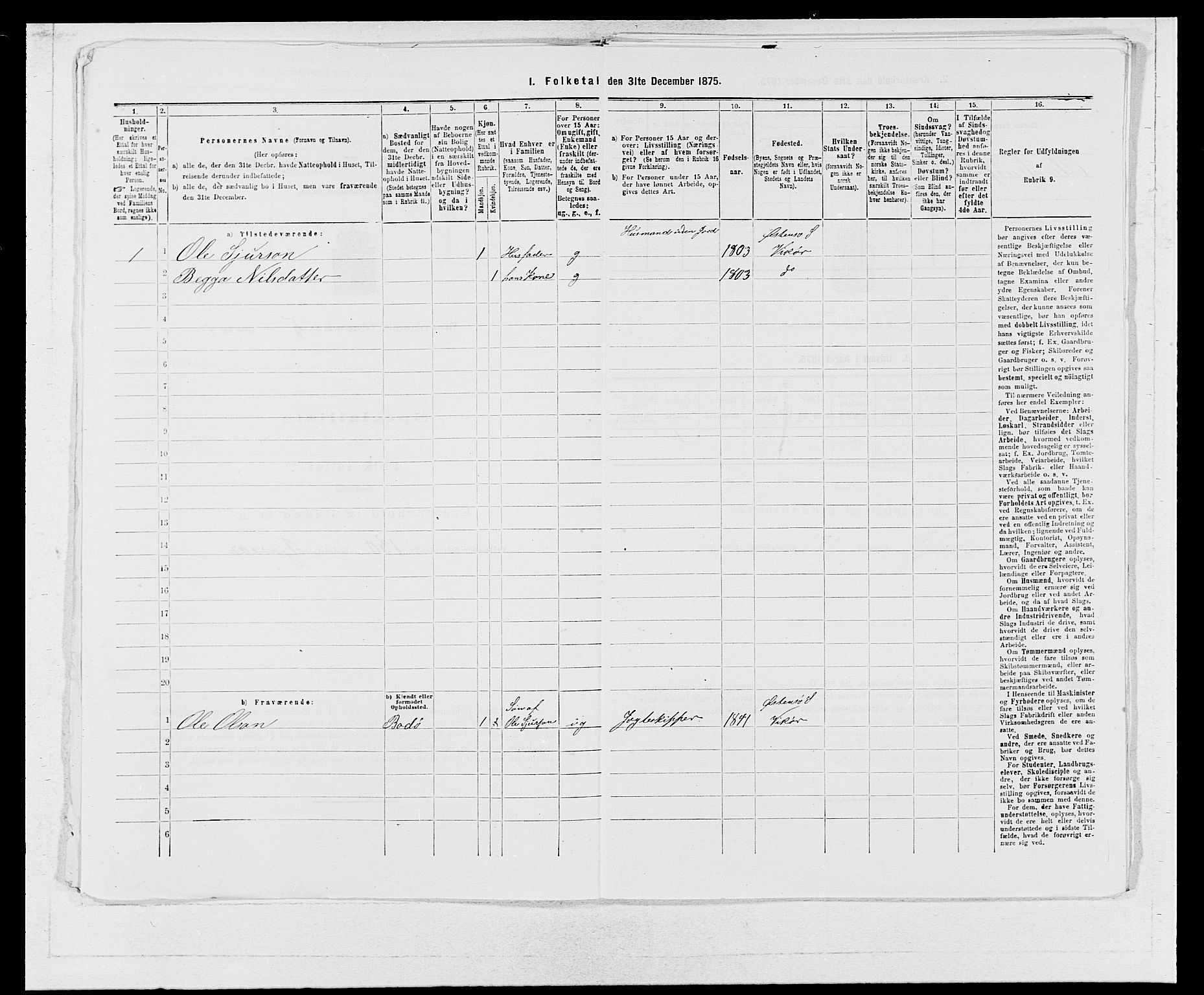 SAB, 1875 census for 1238P Vikør, 1875, p. 685