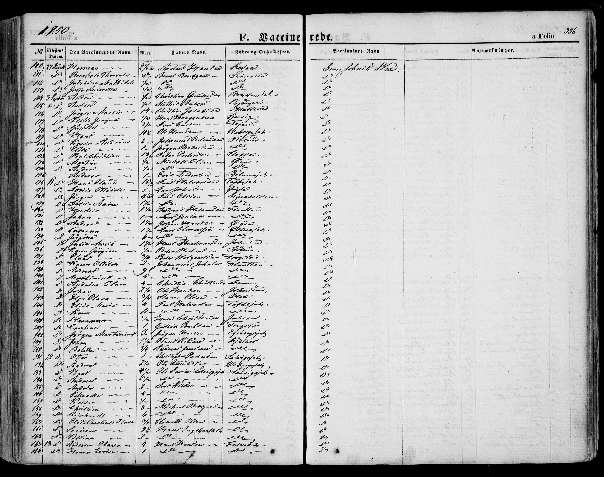 Sande Kirkebøker, AV/SAKO-A-53/F/Fa/L0004: Parish register (official) no. 4, 1847-1864, p. 336