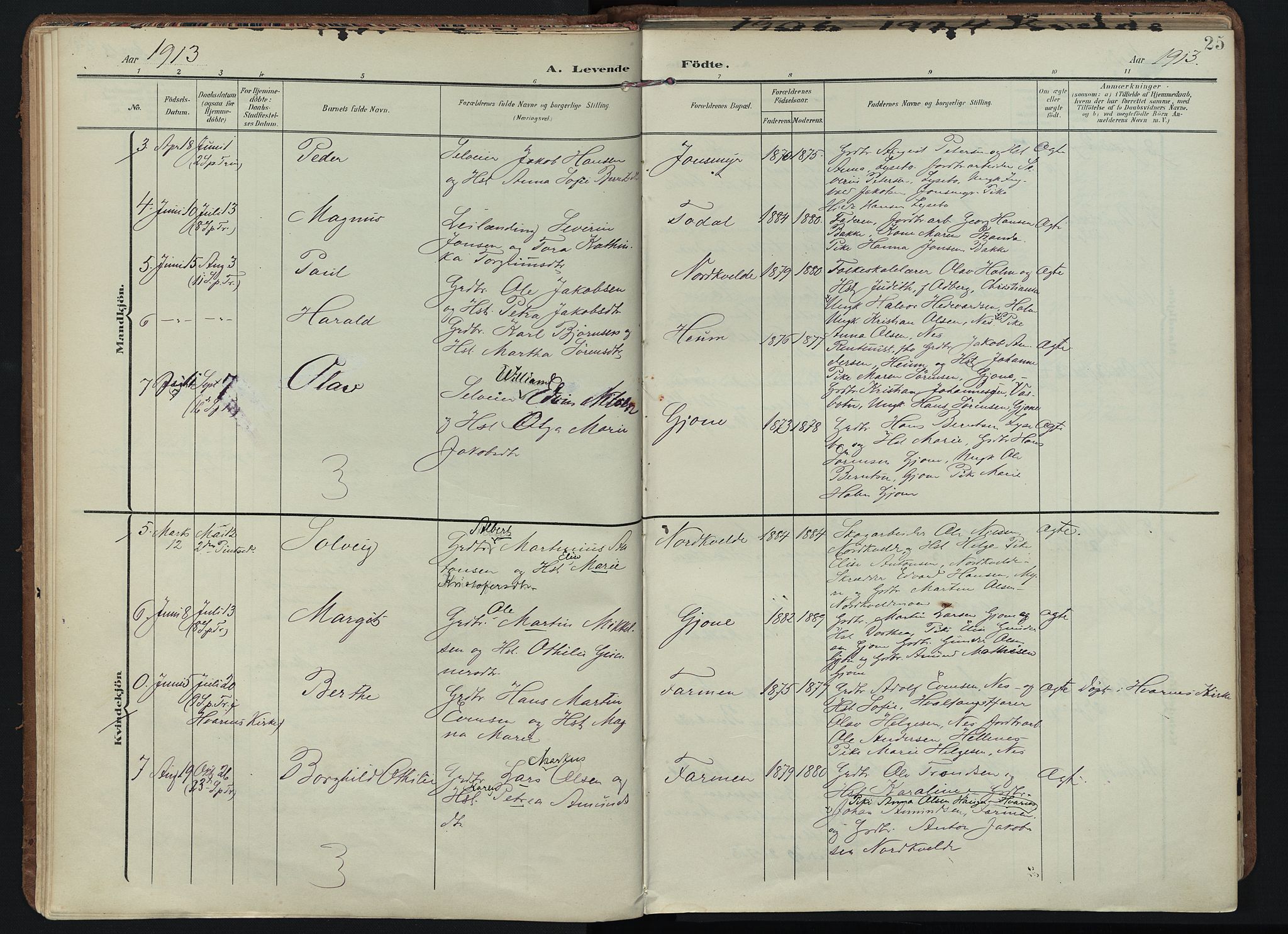Hedrum kirkebøker, SAKO/A-344/F/Fb/L0002: Parish register (official) no. II 2, 1906-1924, p. 25