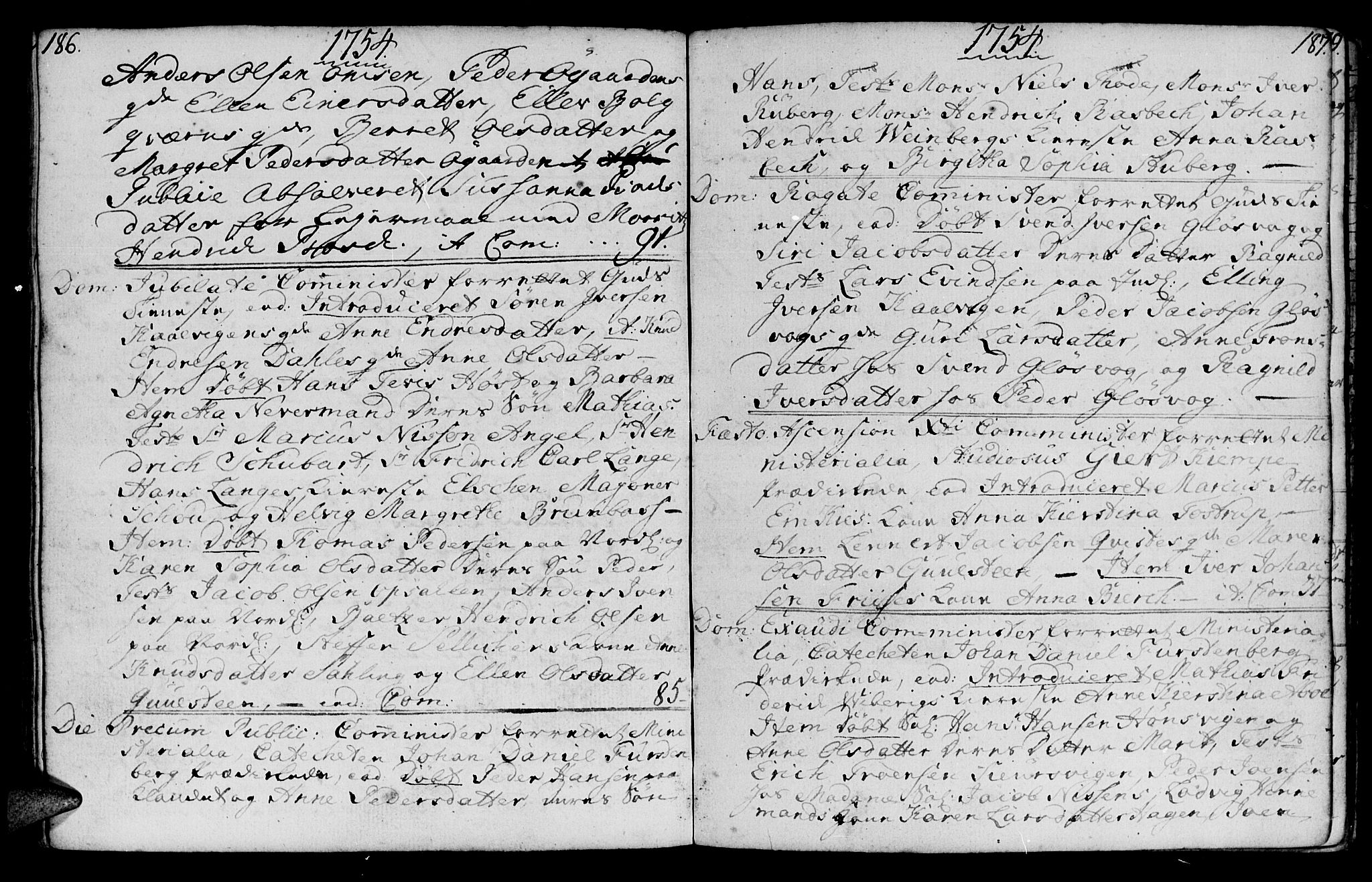 Ministerialprotokoller, klokkerbøker og fødselsregistre - Møre og Romsdal, AV/SAT-A-1454/572/L0839: Parish register (official) no. 572A02, 1739-1754, p. 186-187