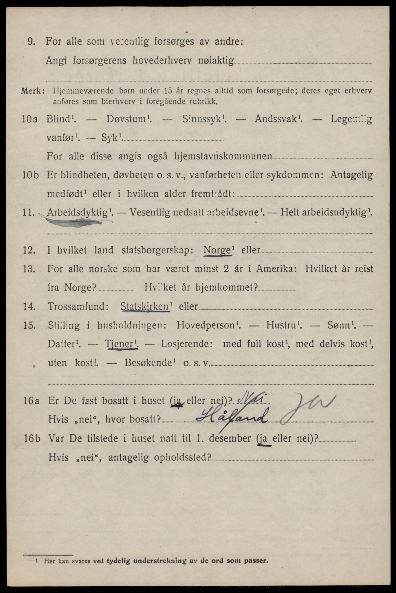 SAST, 1920 census for Hetland, 1920, p. 8164