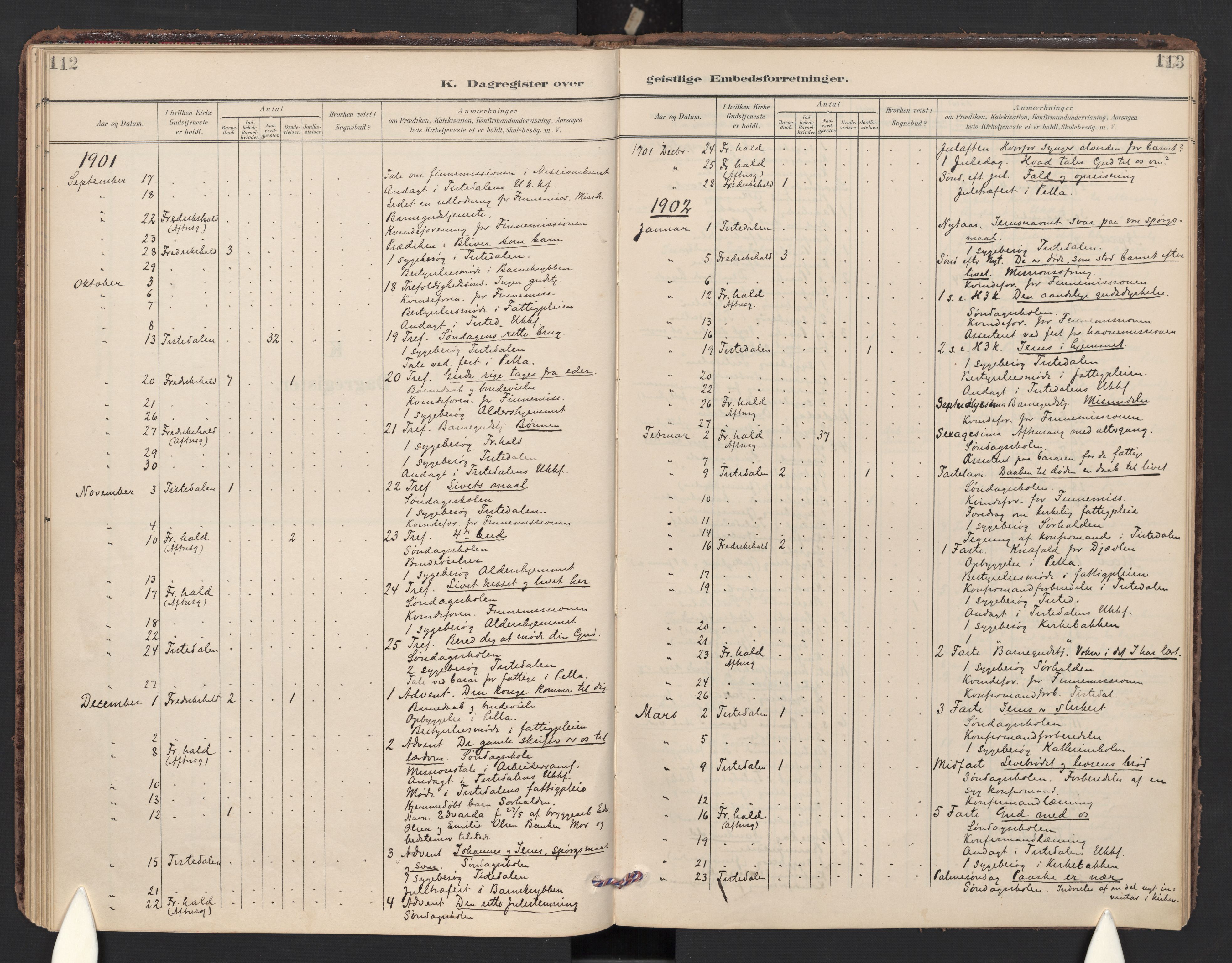 Halden prestekontor Kirkebøker, AV/SAO-A-10909/F/Fc/L0001: Parish register (official) no. III 1, 1902-1908, p. 112-113