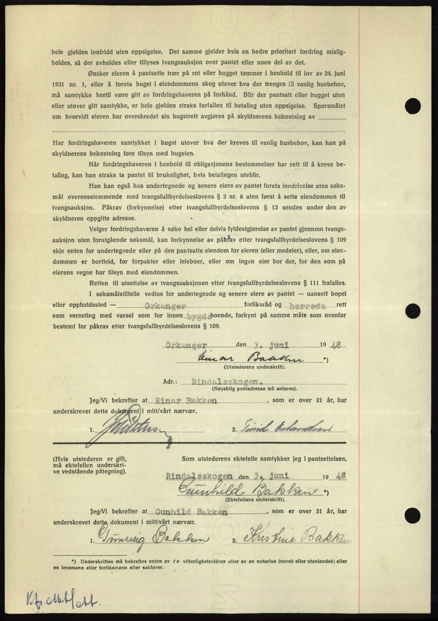 Nordmøre sorenskriveri, AV/SAT-A-4132/1/2/2Ca: Mortgage book no. B99, 1948-1948, Diary no: : 1988/1948