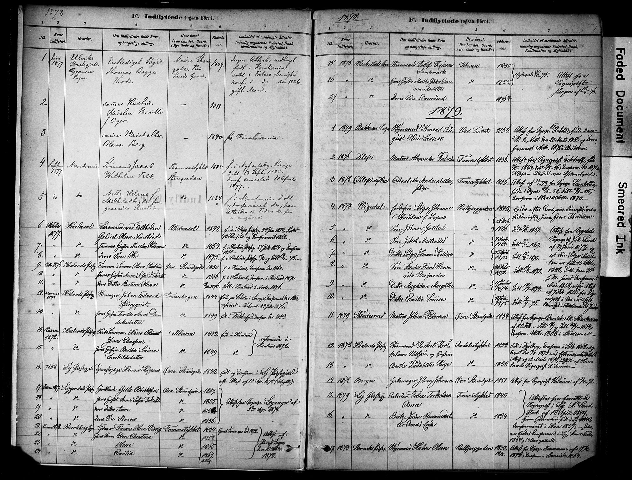 Domkirken sokneprestkontor, SAST/A-101812/001/30/30BA/L0025: Parish register (official) no. A 24, 1877-1927, p. 1