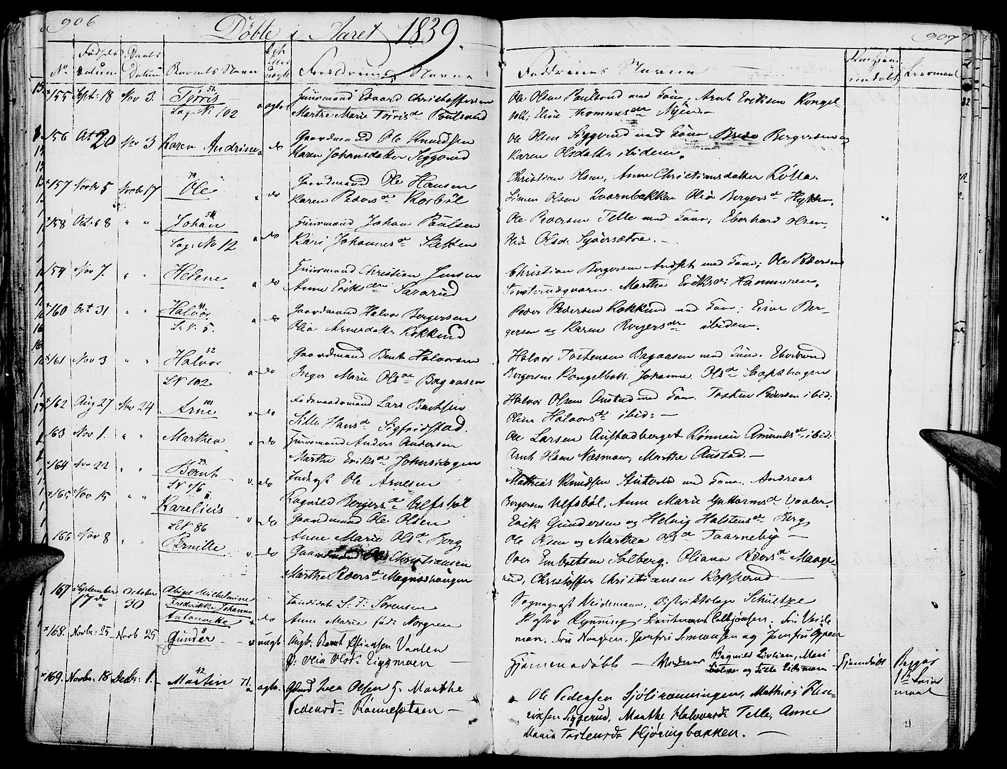 Hof prestekontor, AV/SAH-PREST-038/H/Ha/Haa/L0006: Parish register (official) no. 6, 1822-1841, p. 906-907