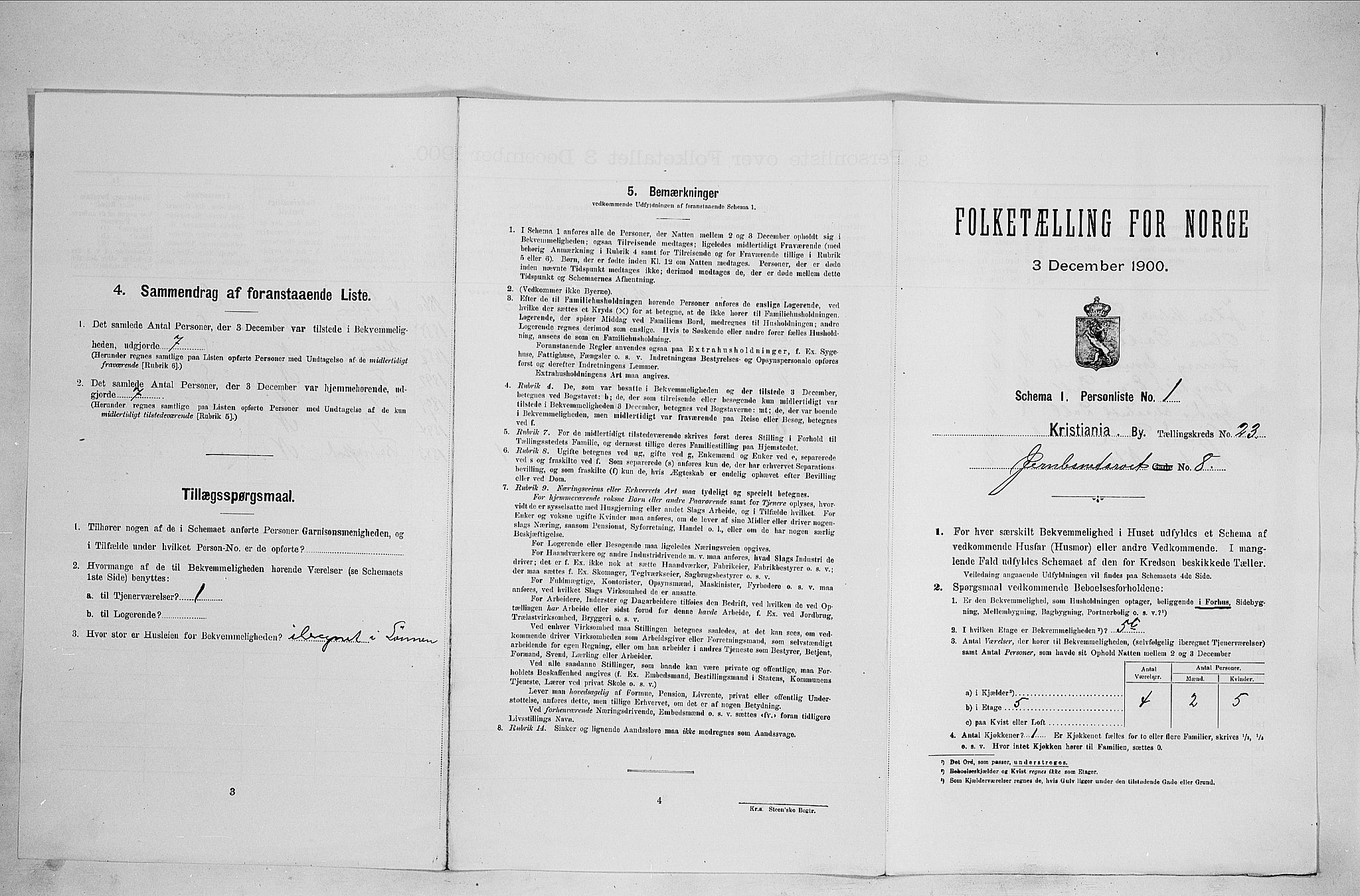 SAO, 1900 census for Kristiania, 1900, p. 43845