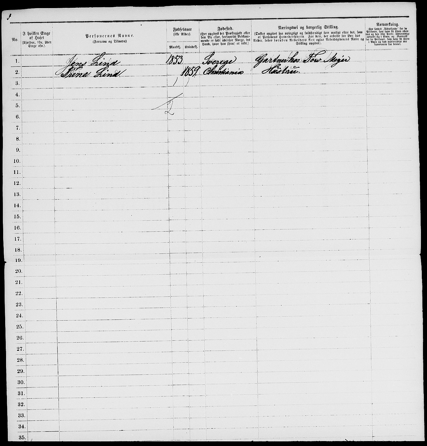 RA, 1885 census for 0301 Kristiania, 1885, p. 5550