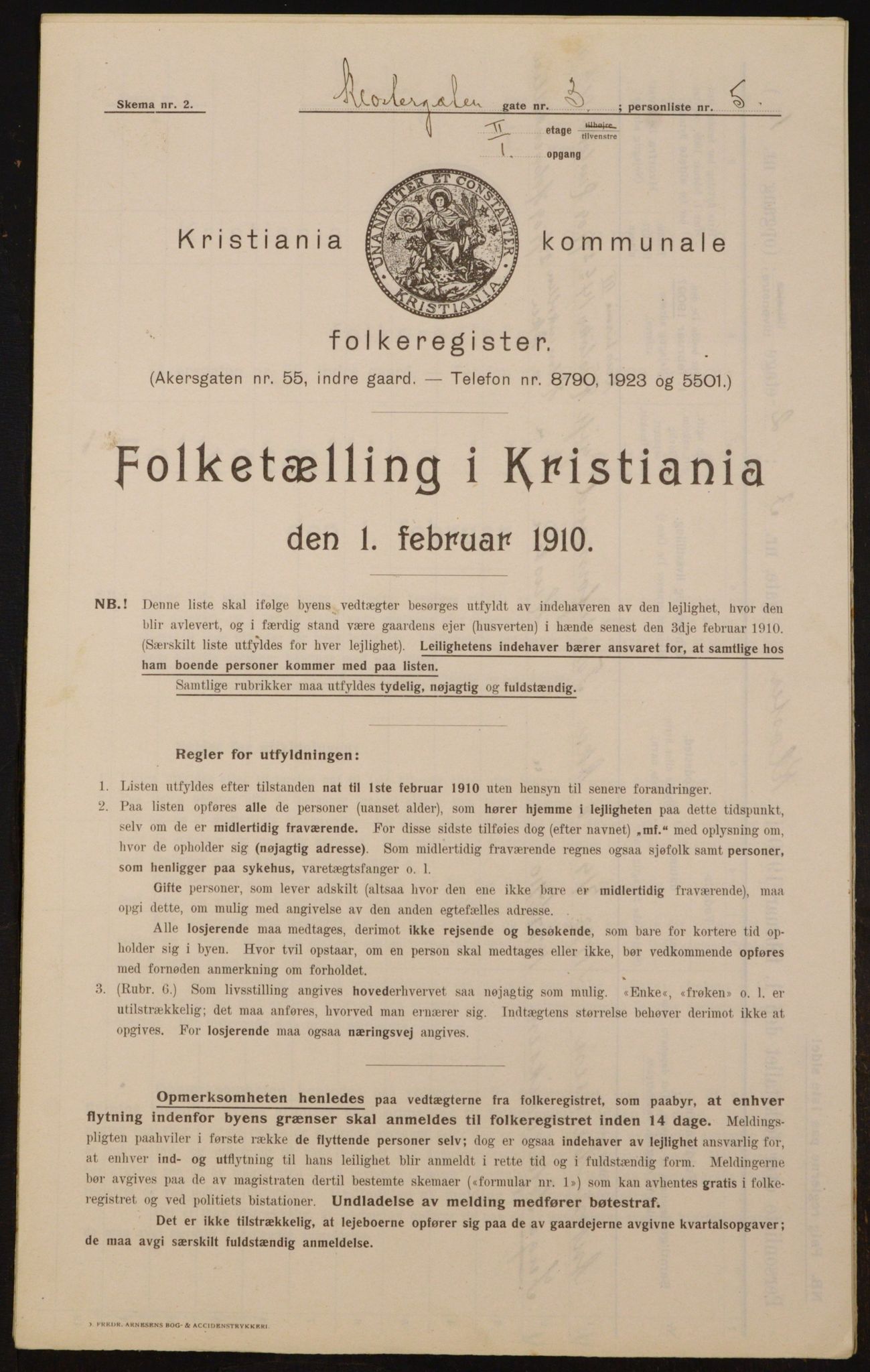 OBA, Municipal Census 1910 for Kristiania, 1910, p. 50629