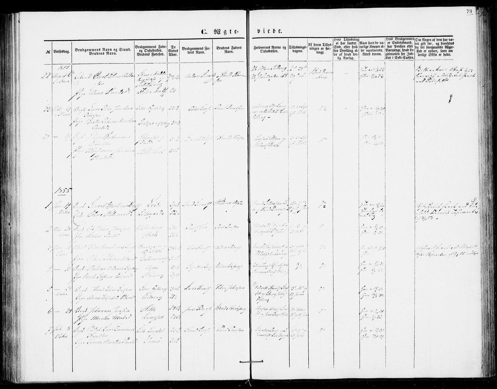 Ministerialprotokoller, klokkerbøker og fødselsregistre - Møre og Romsdal, SAT/A-1454/524/L0353: Parish register (official) no. 524A05, 1848-1856, p. 78