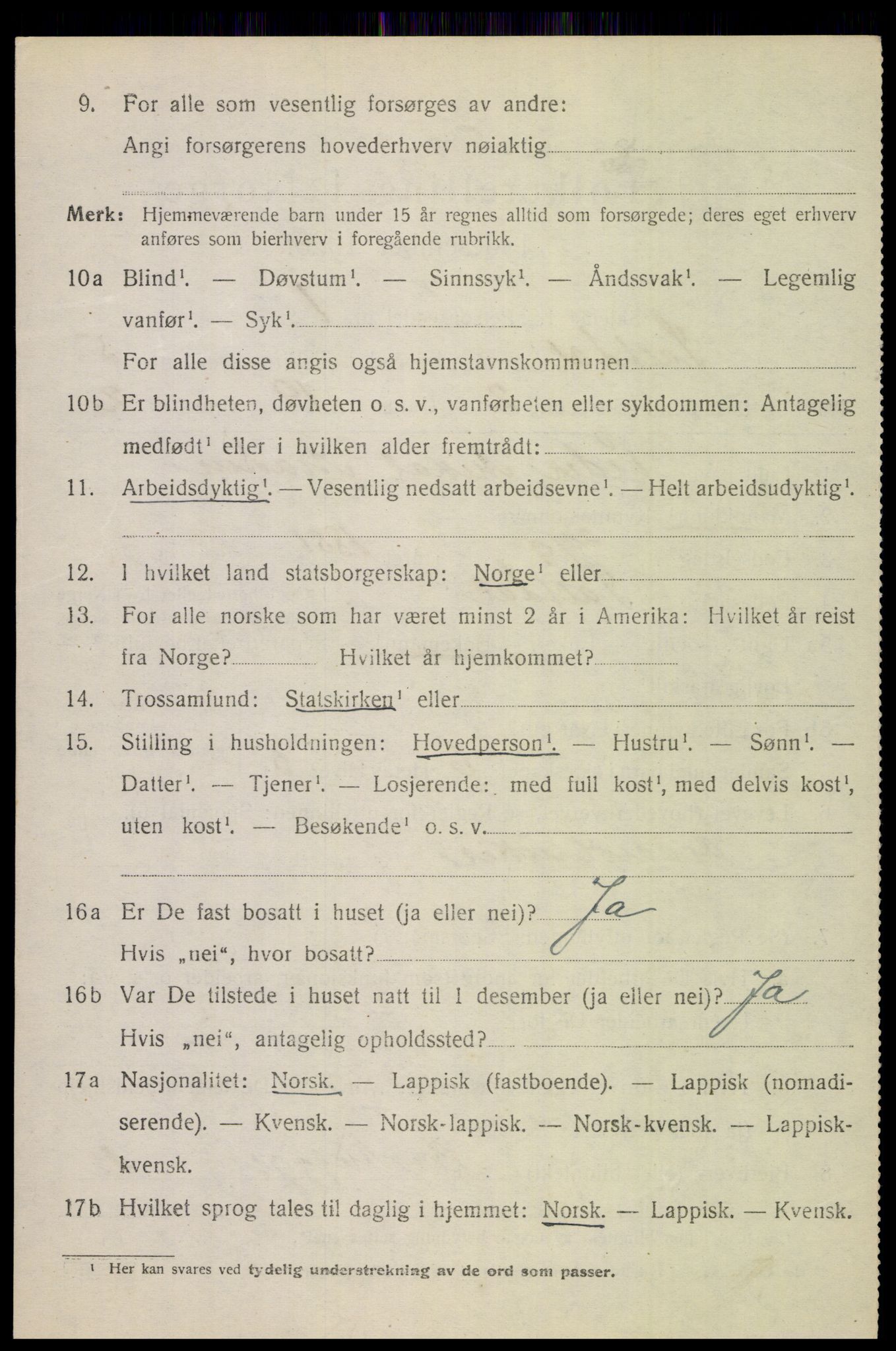 SAT, 1920 census for Saltdal, 1920, p. 6440