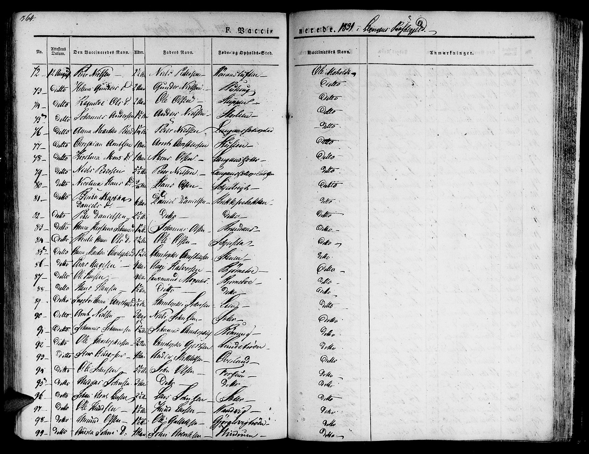 Ministerialprotokoller, klokkerbøker og fødselsregistre - Nord-Trøndelag, AV/SAT-A-1458/701/L0006: Parish register (official) no. 701A06, 1825-1841, p. 364