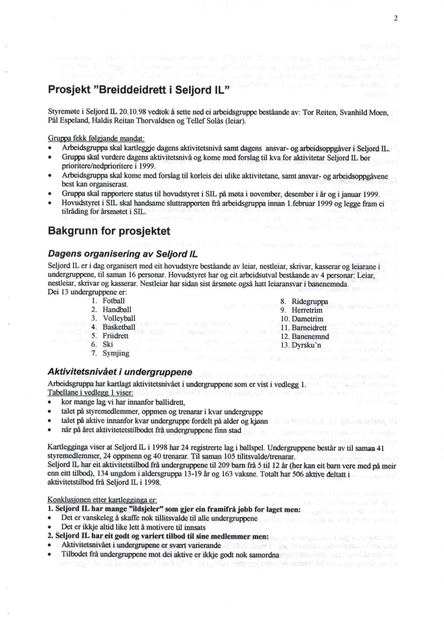 Seljord Idrettslag, VTM/A-1034/A/Ab/L0002: Årsmeldingar, 1998, p. 34