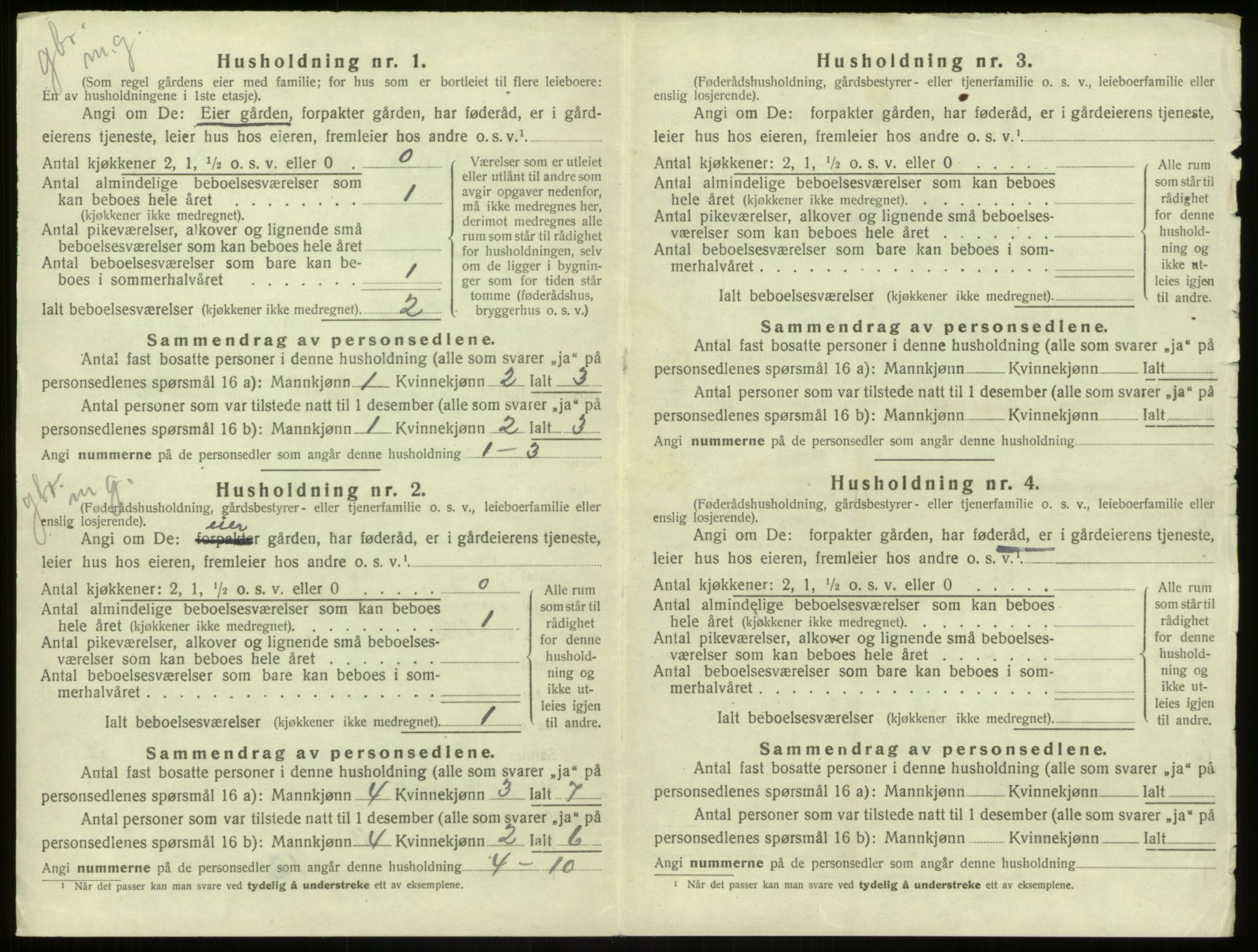 SAB, 1920 census for Aurland, 1920, p. 324