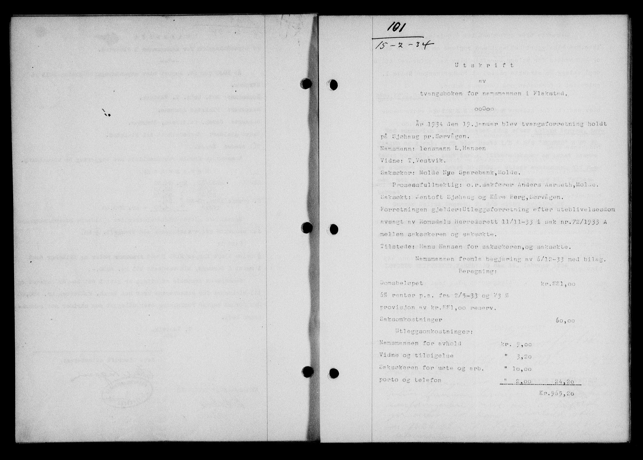 Lofoten sorenskriveri, AV/SAT-A-0017/1/2/2C/L0029b: Mortgage book no. 29b, 1934-1934, Deed date: 15.02.1934