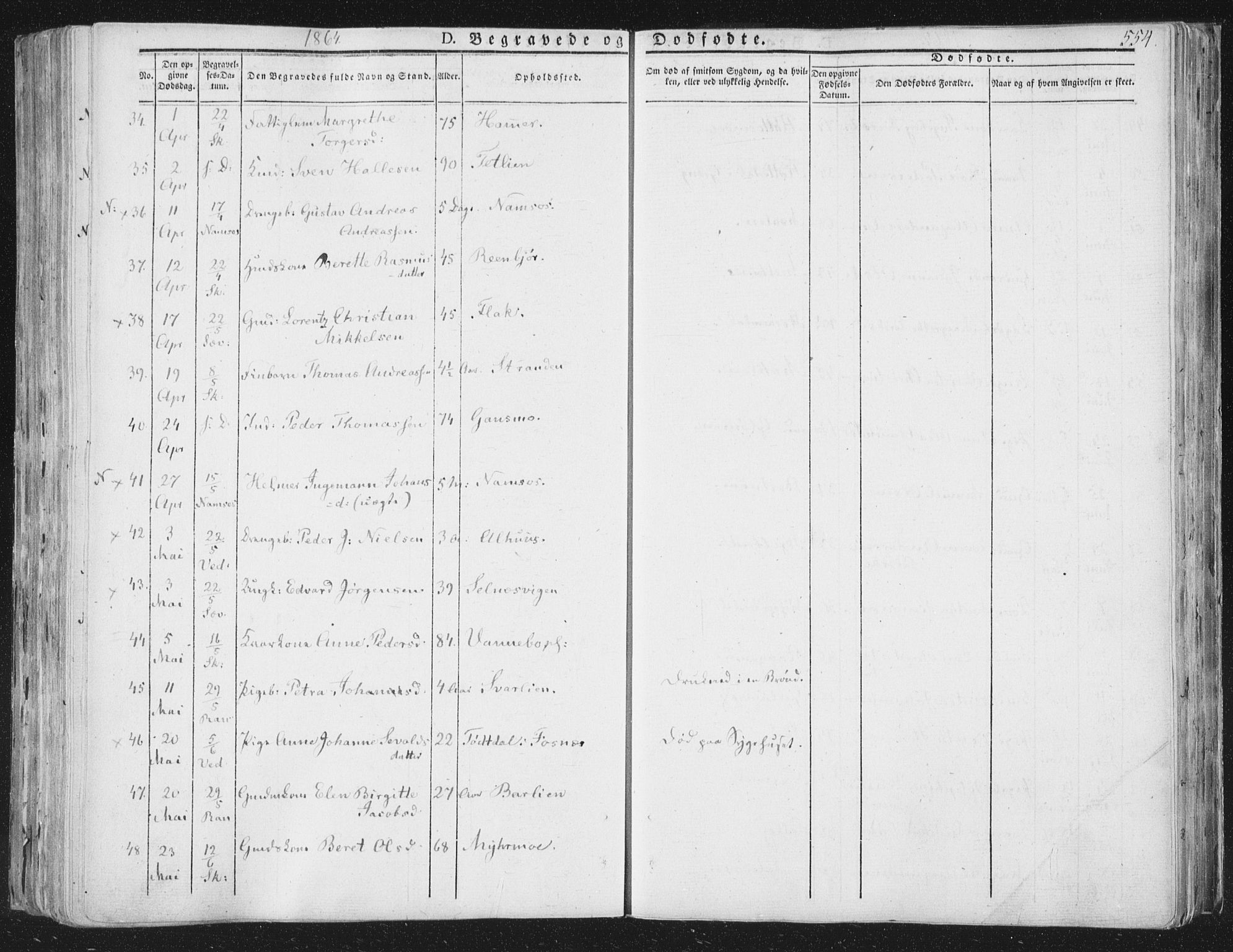 Ministerialprotokoller, klokkerbøker og fødselsregistre - Nord-Trøndelag, AV/SAT-A-1458/764/L0552: Parish register (official) no. 764A07b, 1824-1865, p. 554