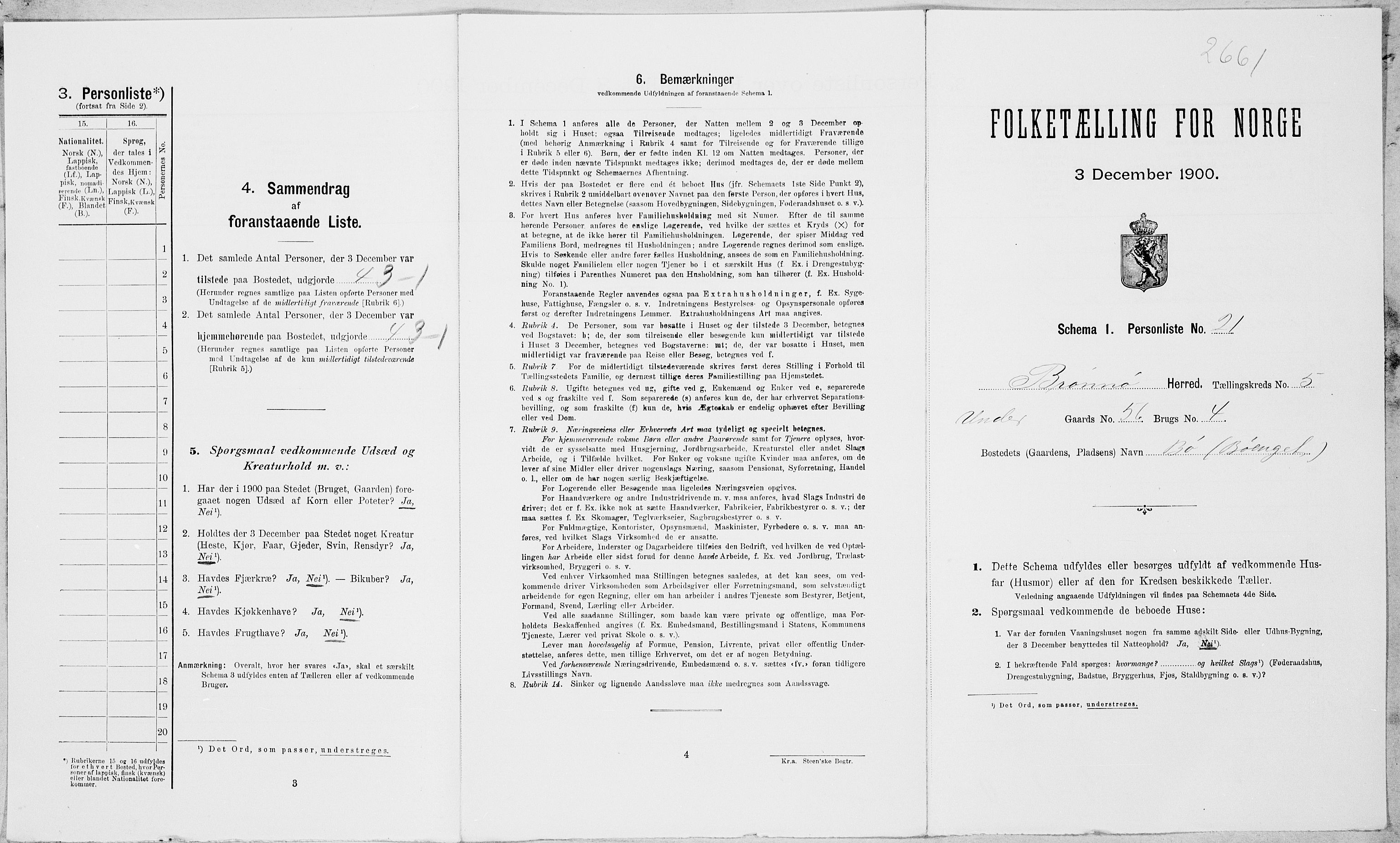 SAT, 1900 census for Brønnøy, 1900, p. 597