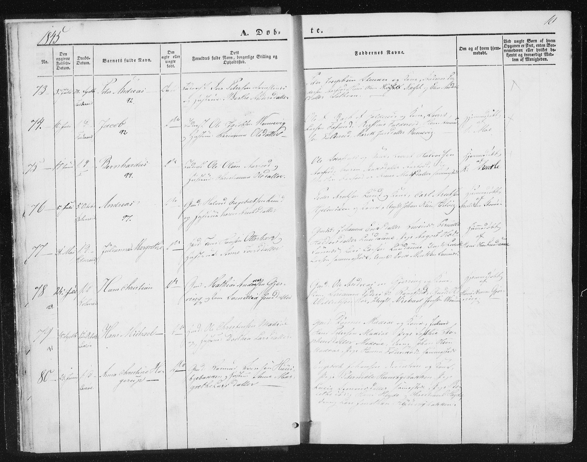 Ministerialprotokoller, klokkerbøker og fødselsregistre - Nord-Trøndelag, AV/SAT-A-1458/780/L0640: Parish register (official) no. 780A05, 1845-1856, p. 10