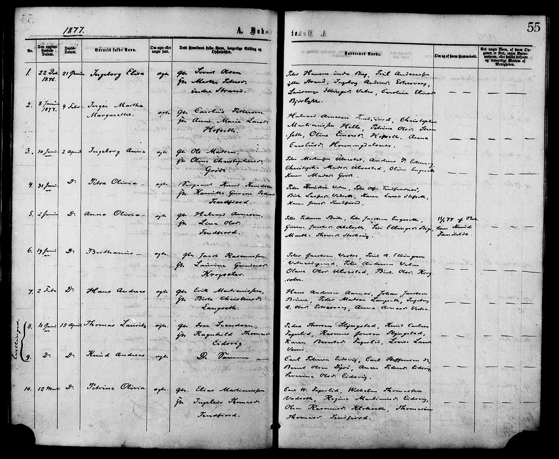 Ministerialprotokoller, klokkerbøker og fødselsregistre - Møre og Romsdal, AV/SAT-A-1454/525/L0373: Parish register (official) no. 525A03, 1864-1879, p. 55