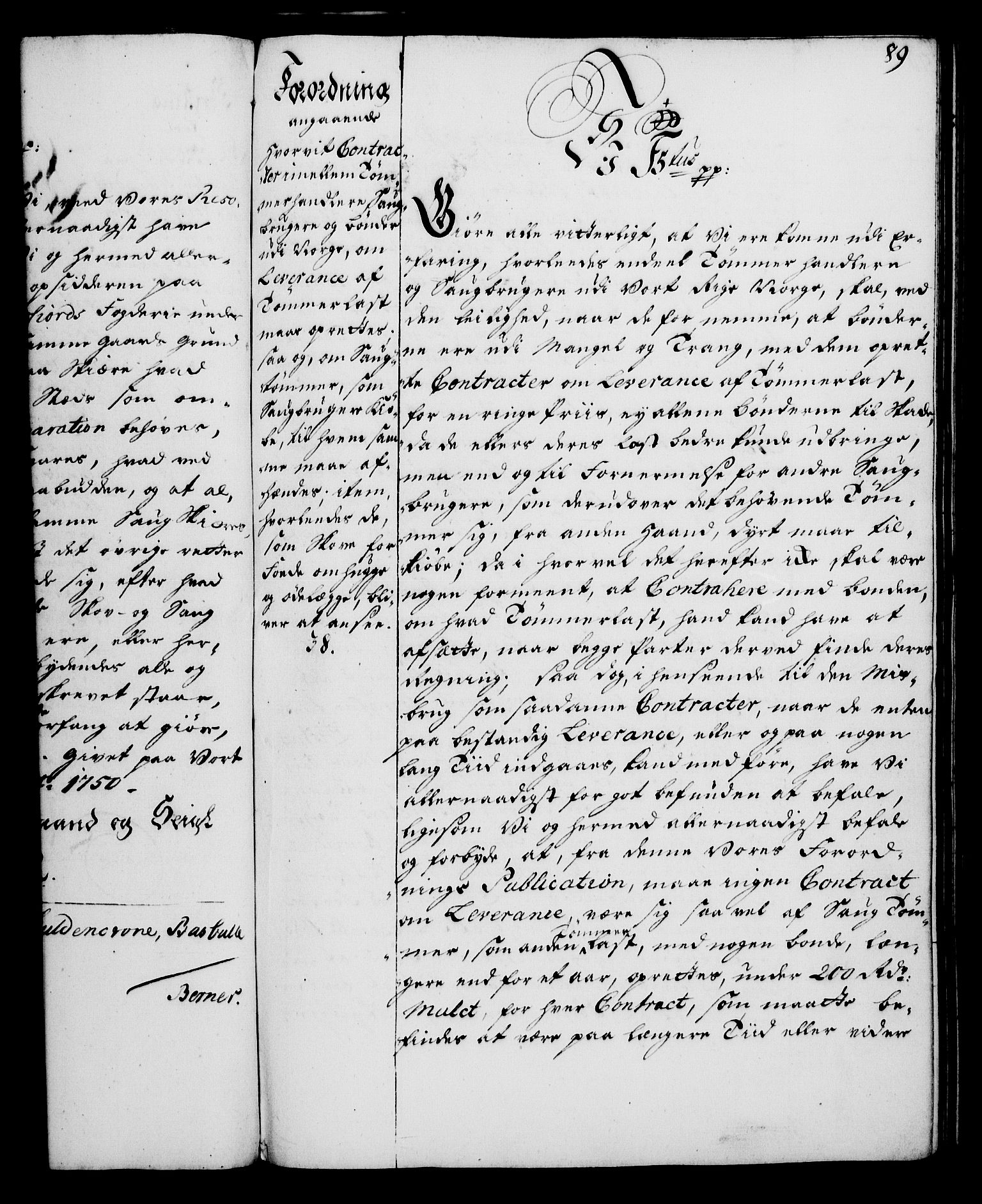 Rentekammeret, Kammerkanselliet, RA/EA-3111/G/Gg/Gga/L0006: Norsk ekspedisjonsprotokoll med register (merket RK 53.6), 1749-1759, p. 89