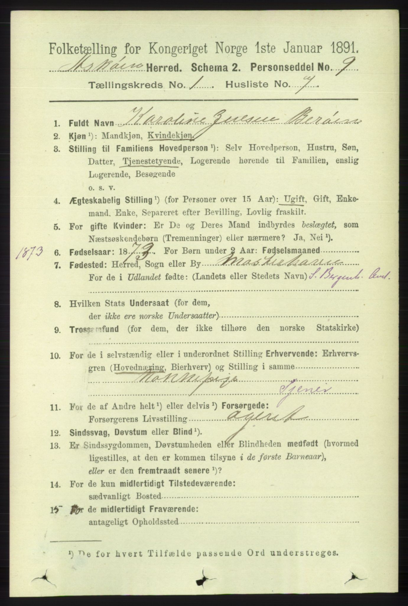 RA, 1891 census for 1247 Askøy, 1891, p. 173