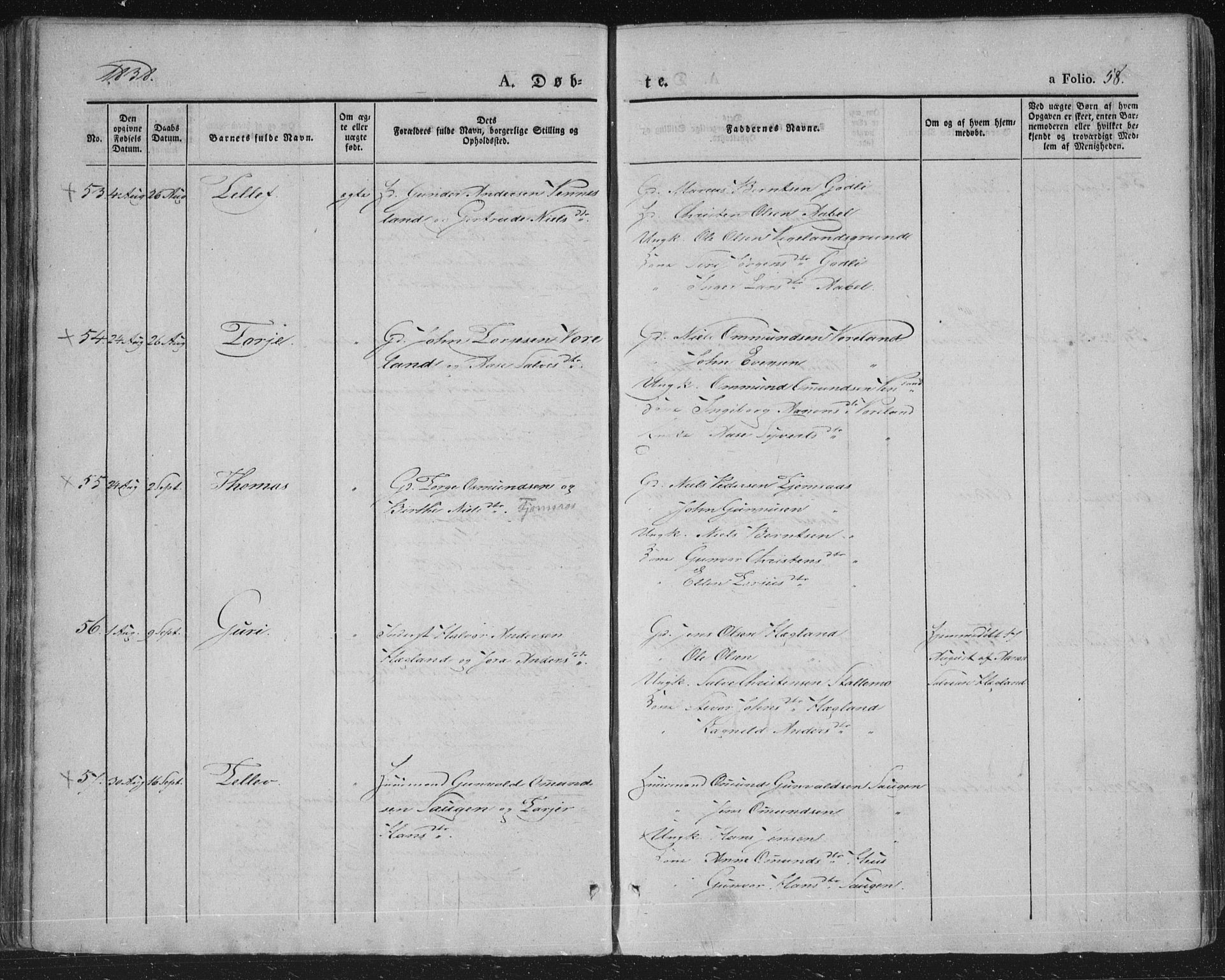 Vennesla sokneprestkontor, AV/SAK-1111-0045/Fa/Fac/L0004: Parish register (official) no. A 4, 1834-1855, p. 58