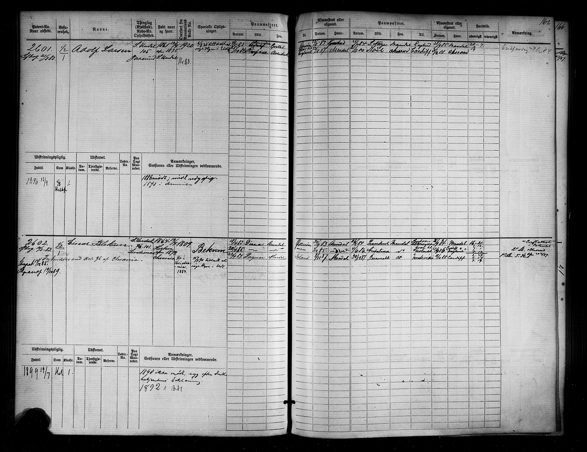 Mandal mønstringskrets, AV/SAK-2031-0016/F/Fb/L0004: Hovedrulle nr 2279-3032, L-9, 1879-1920, p. 170