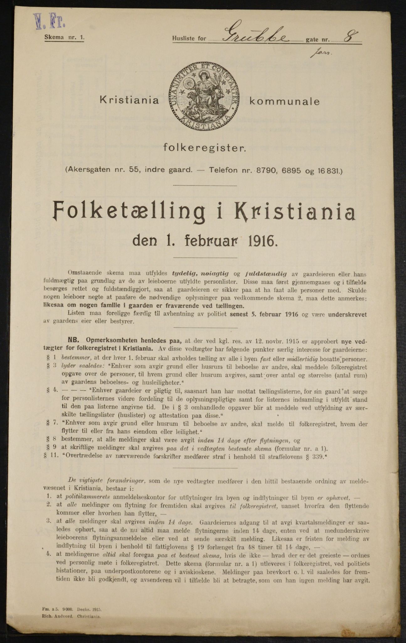 OBA, Municipal Census 1916 for Kristiania, 1916, p. 30755