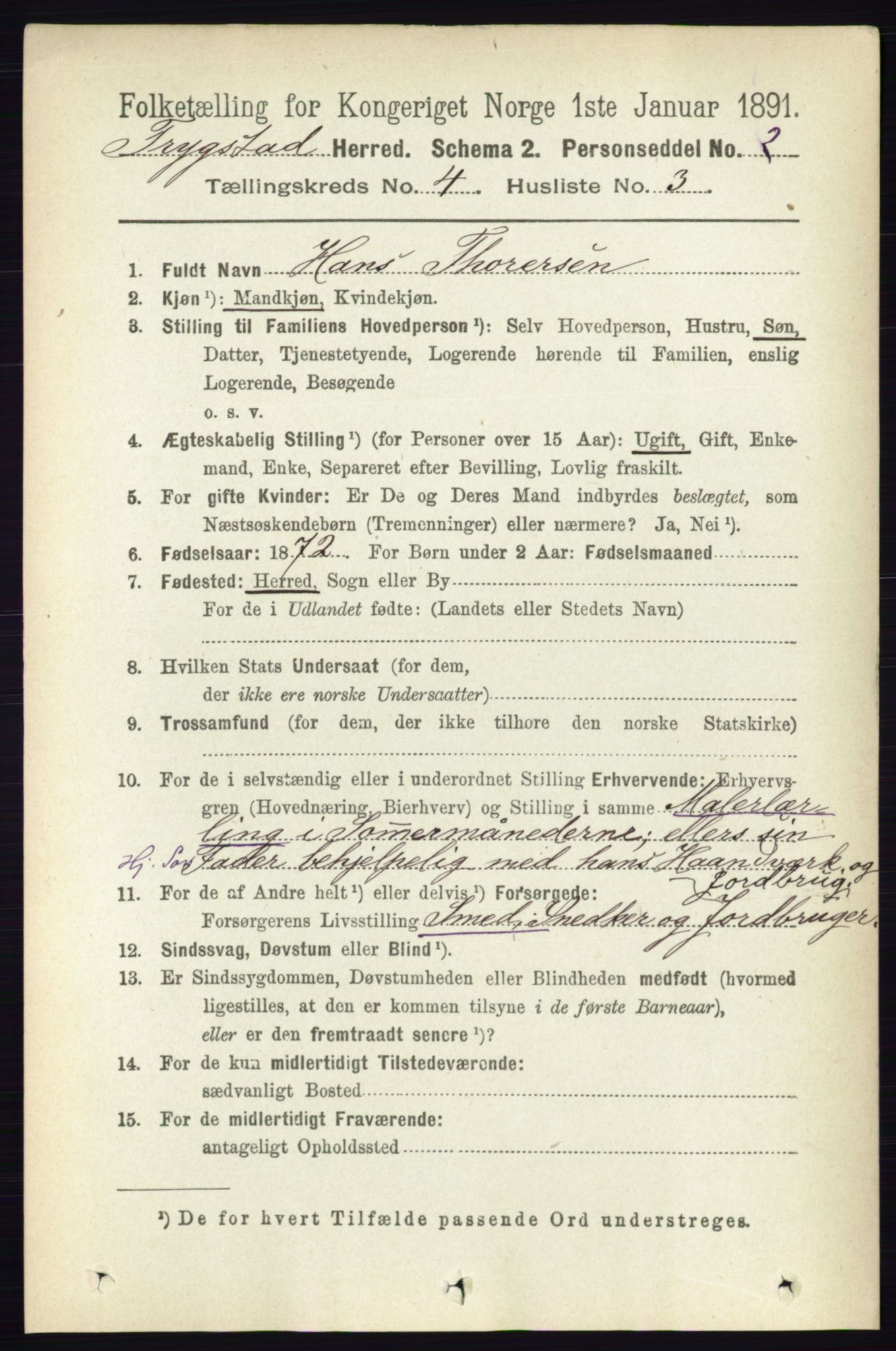 RA, 1891 Census for 0122 Trøgstad, 1891, p. 1589