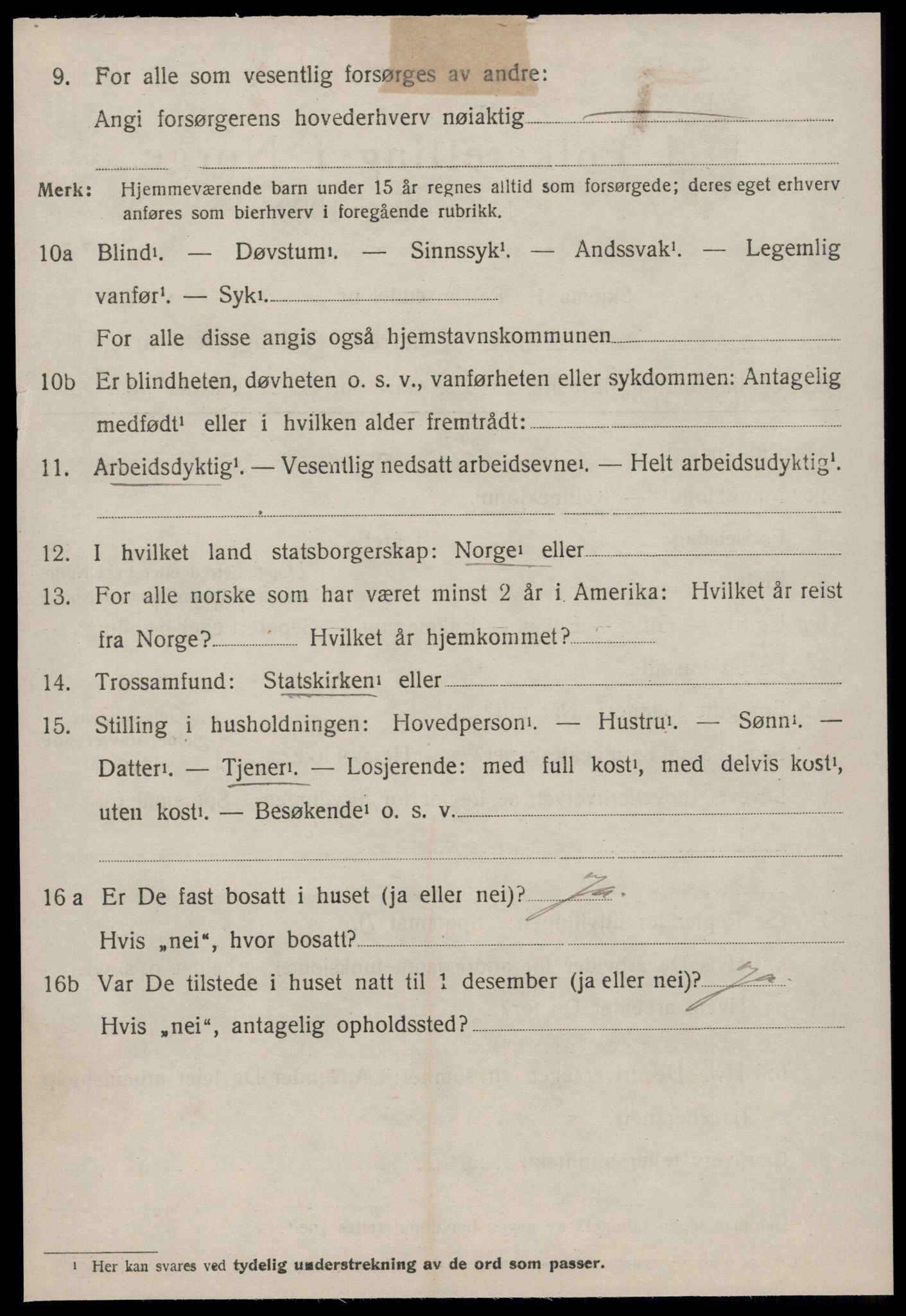 SAT, 1920 census for Hareid, 1920, p. 3158