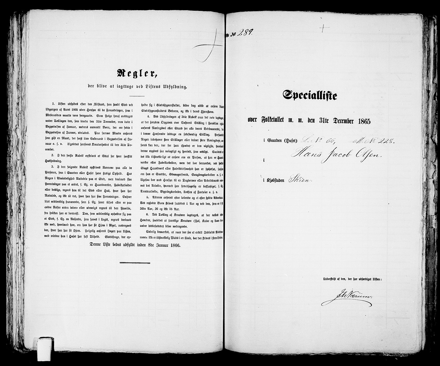 RA, 1865 census for Skien, 1865, p. 592