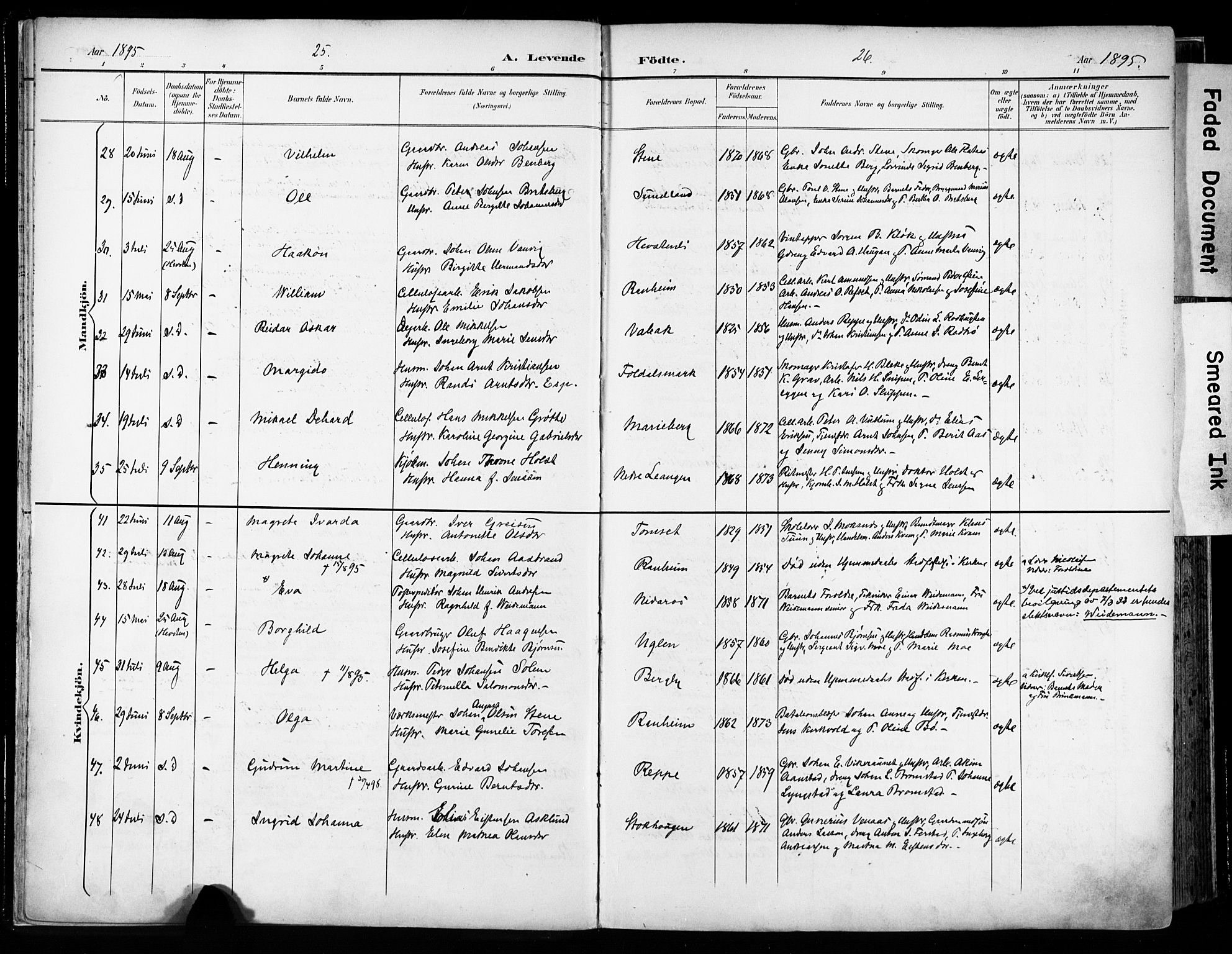 Ministerialprotokoller, klokkerbøker og fødselsregistre - Sør-Trøndelag, AV/SAT-A-1456/606/L0301: Parish register (official) no. 606A16, 1894-1907, p. 25-26