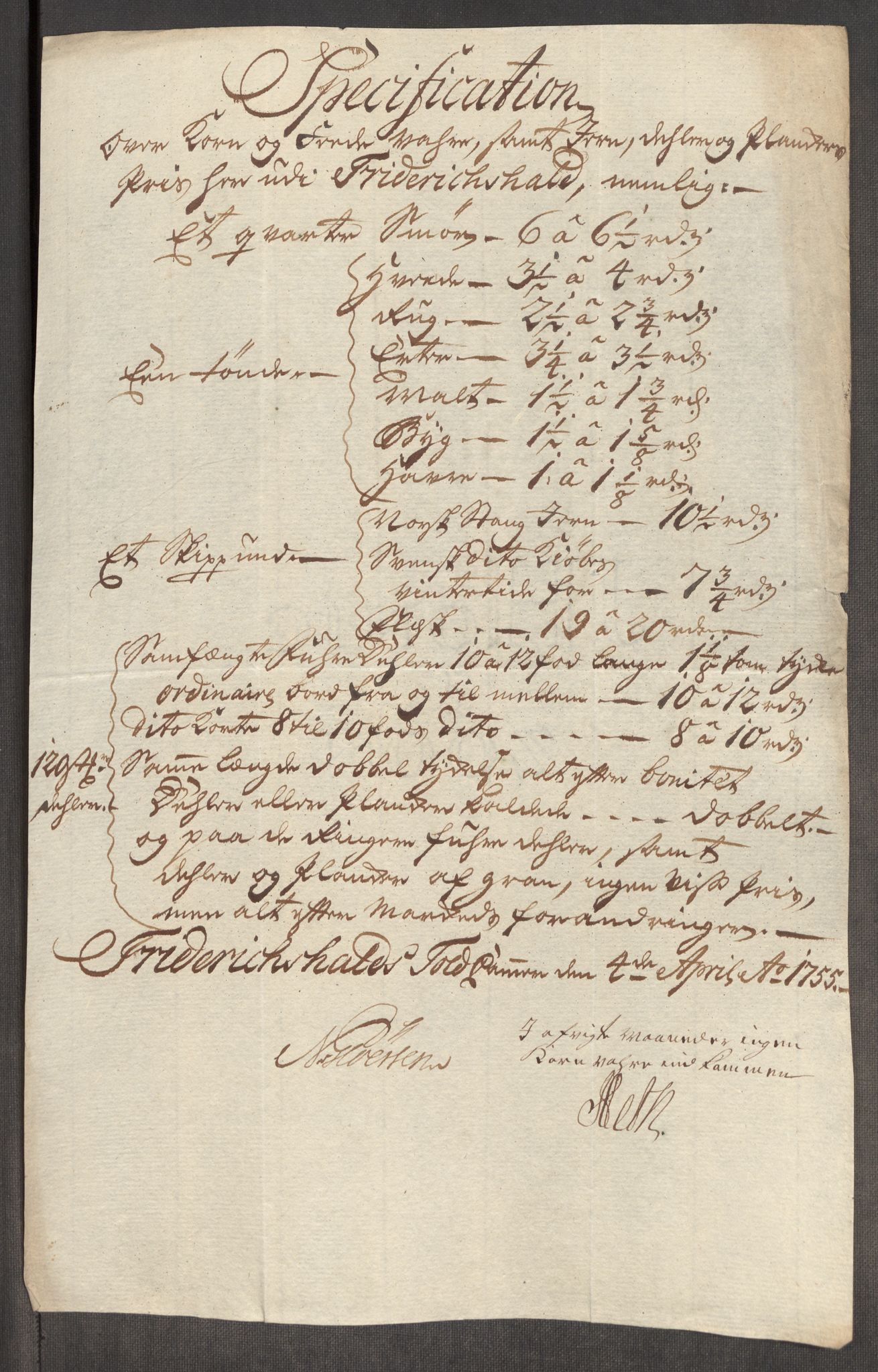 Rentekammeret inntil 1814, Realistisk ordnet avdeling, AV/RA-EA-4070/Oe/L0005: [Ø1]: Priskuranter, 1753-1757, p. 338