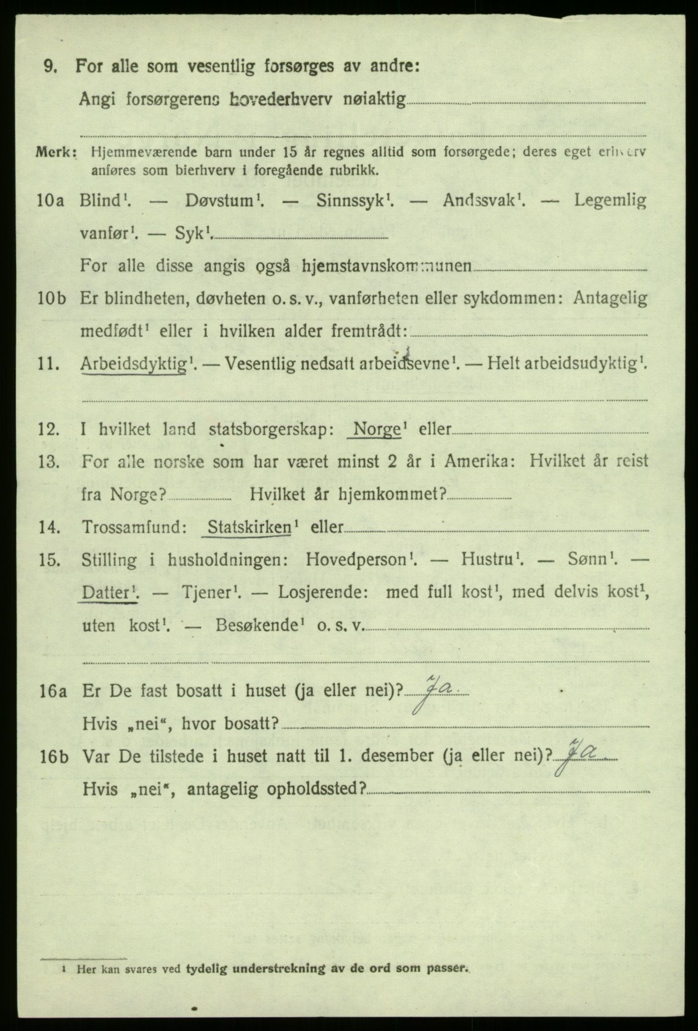 SAB, 1920 census for Sogndal, 1920, p. 2638